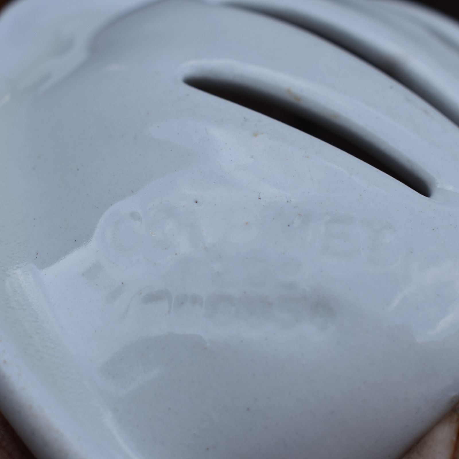 Antique Vintage French Ceramic Roll Top Bath Butterfly Wing Soap Dish photo buy