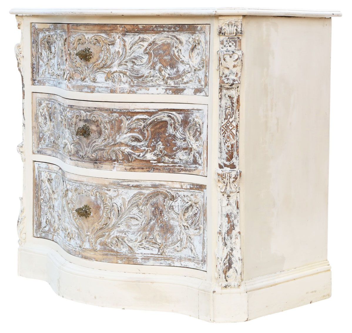 Antique Italian Painted Carved Serpentine Chest Of Drawers C.1920 – Quality Furniture photo Furniture