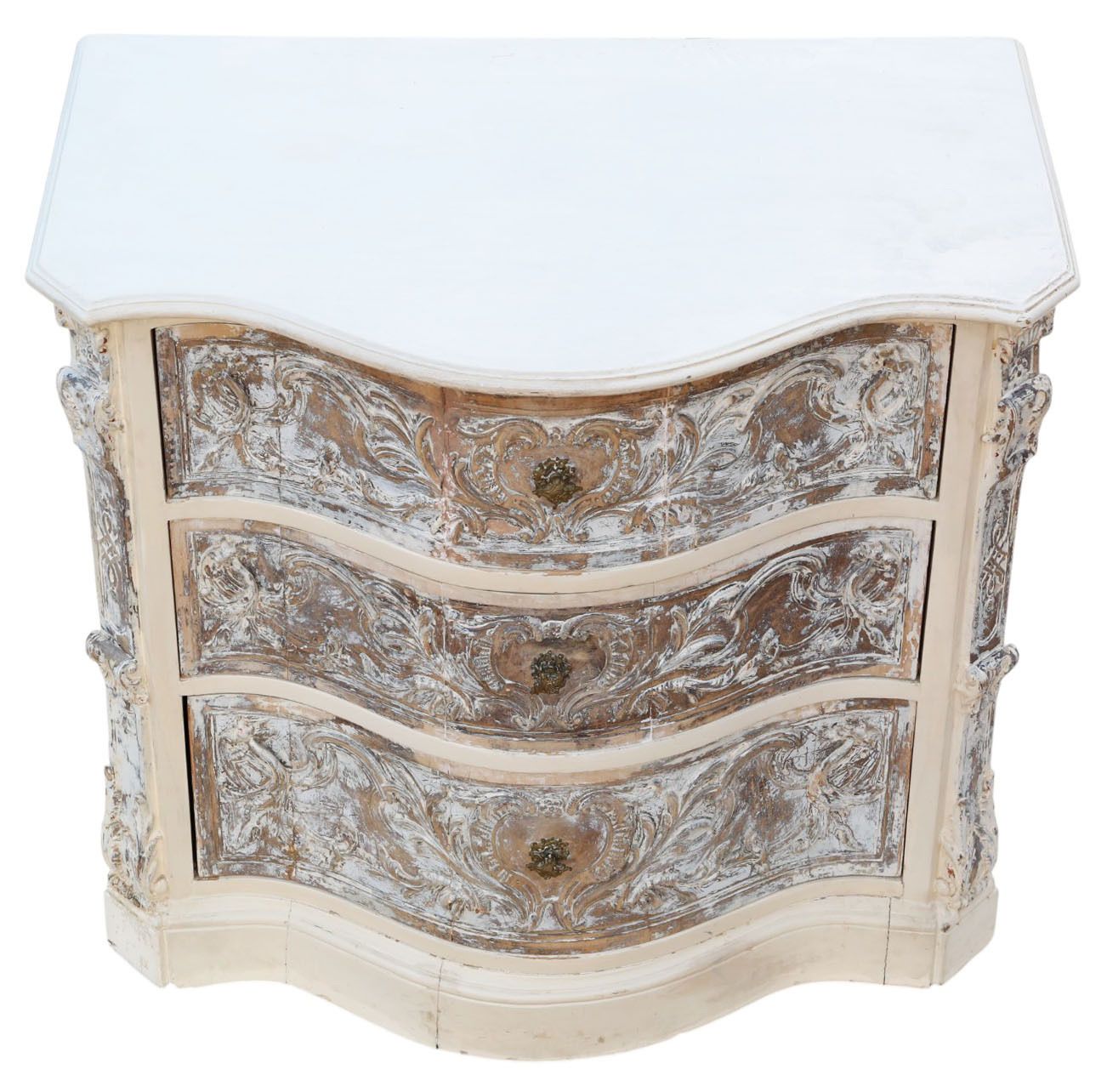 Antique Italian Painted Carved Serpentine Chest Of Drawers C.1920 – Quality Furniture photo 1995.0