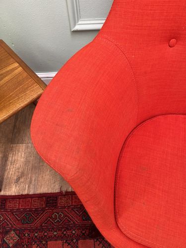 photo furniture Stunning Egg Wing Arm Chair, Retro Mid Century Danish Hans Wenger Style