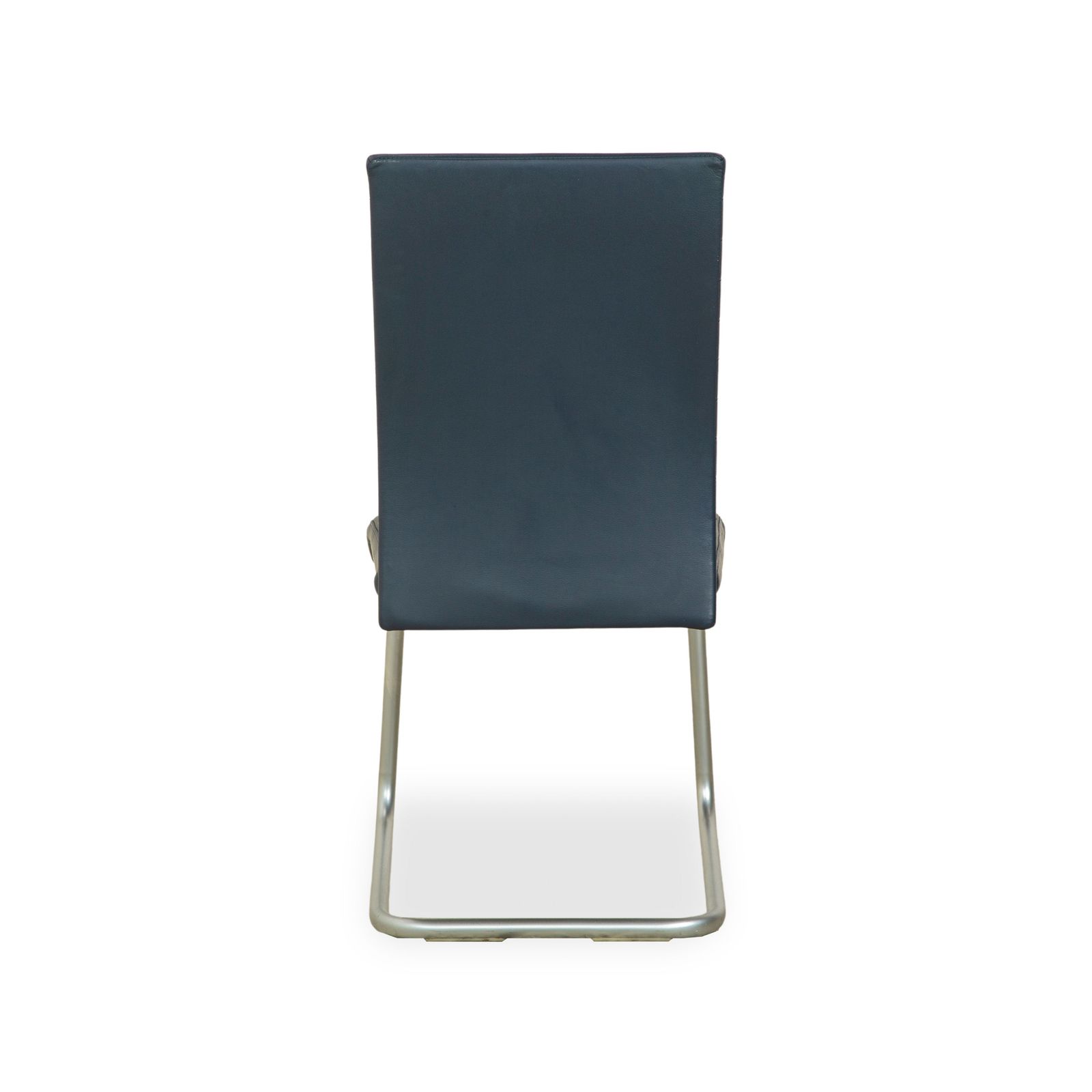 Set Of 4 Ronald Schmitt Leather Cantilever Chairs, Blue And Navy photo vinterior