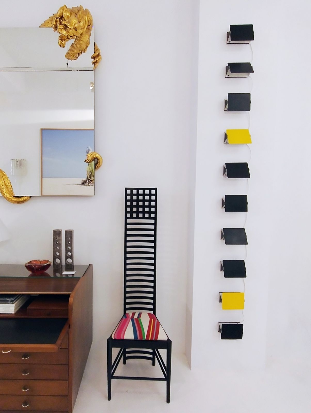 Mid Century Modern Charlotte Perriand Mod. Cp1 Pair Of Yellow French Sconces photo vintage