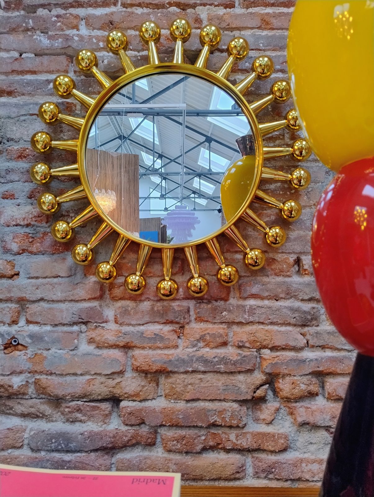 Contemporary Small Round Jack Mirror Made Of Brass By Jonathan Adler photo buy