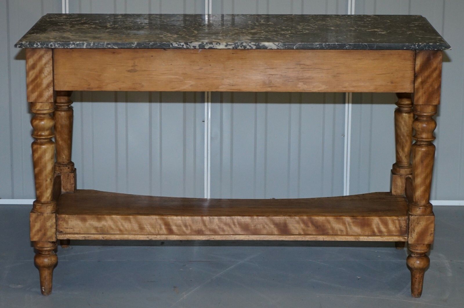photo for sale Stunning Victorian 1880 Marble Topped Satinwood Console Or Writing Table Desk