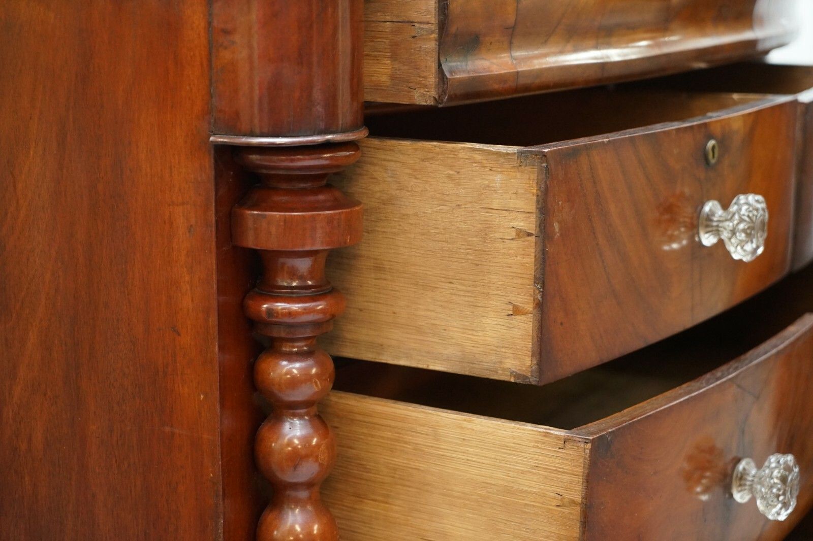 Furniture Huge Victorian Flamed Mahogany Scottish Chest Of Drawers Massive Storage Space photo