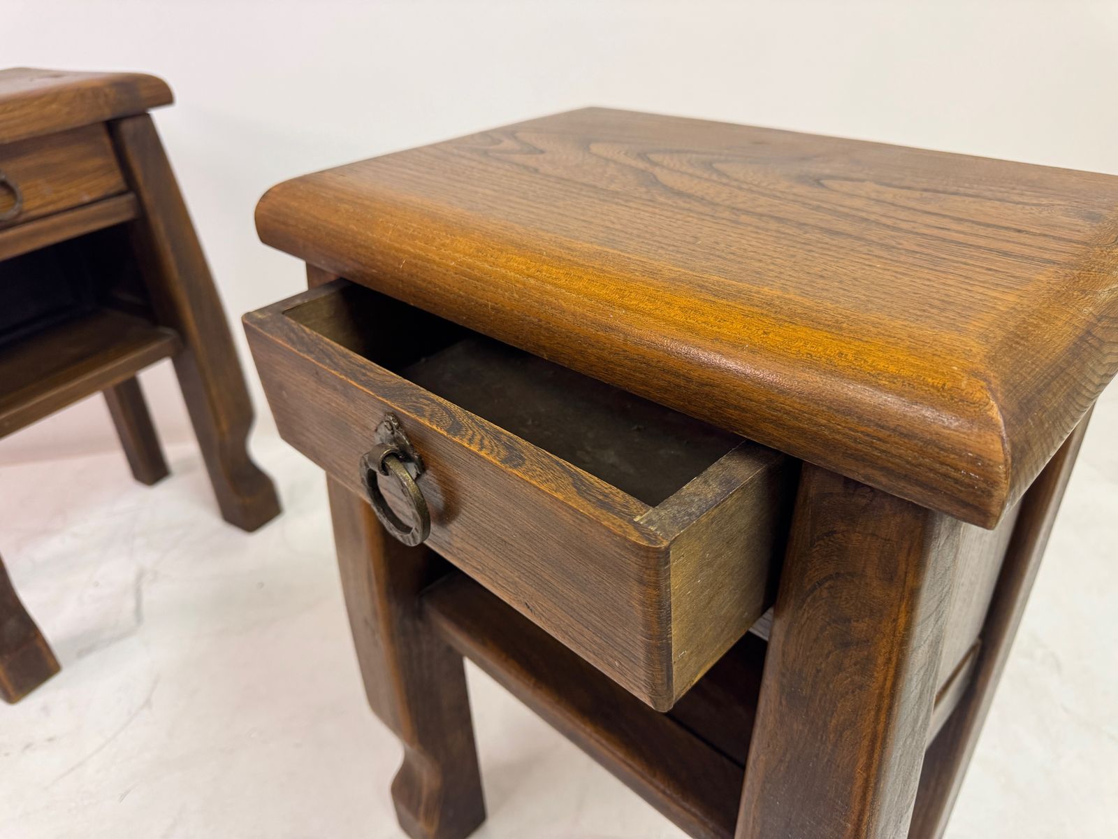 photo buy Pair Of Oak Bedside Tables In The Style Of Olavi Hänninen, Continental, 20th Century
