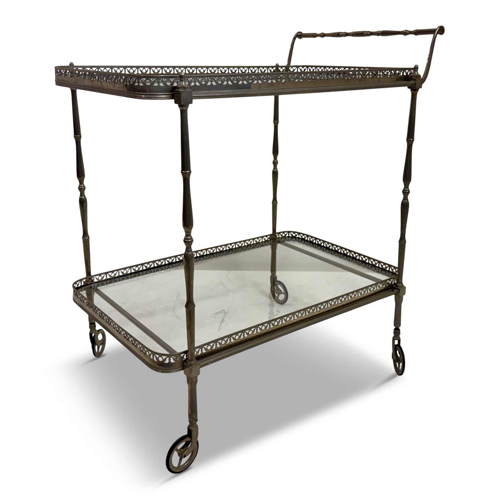 French Silvered Drinks Trolley, 1960s