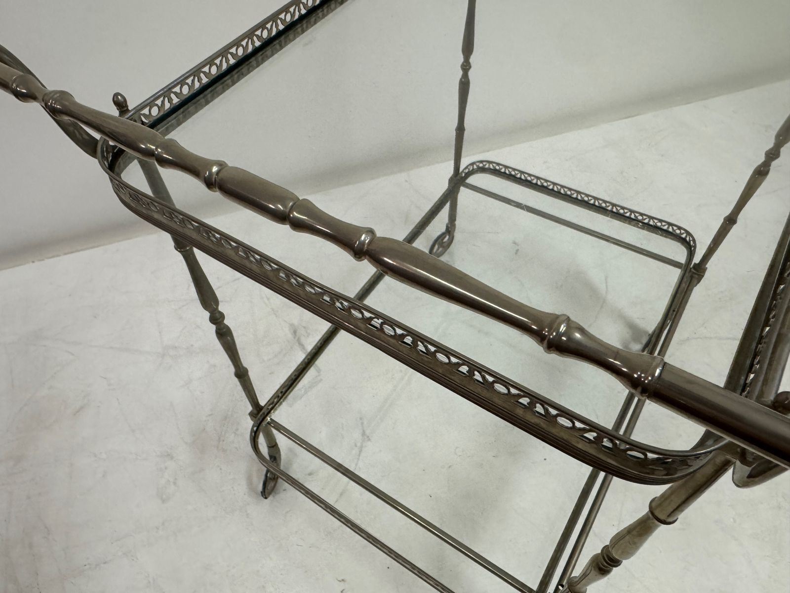 695.0 French Silvered Drinks Trolley, 1960s photo