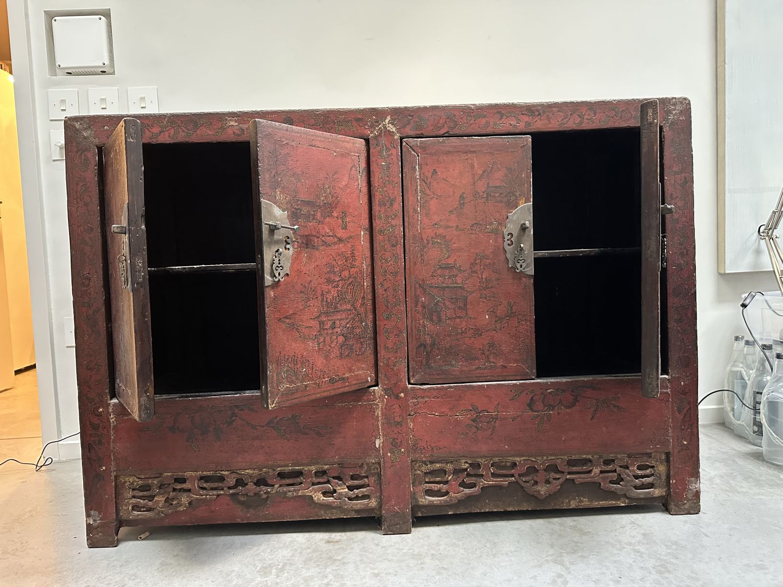 Chinese 'Shanxi' Painted Cabinet photo vintage