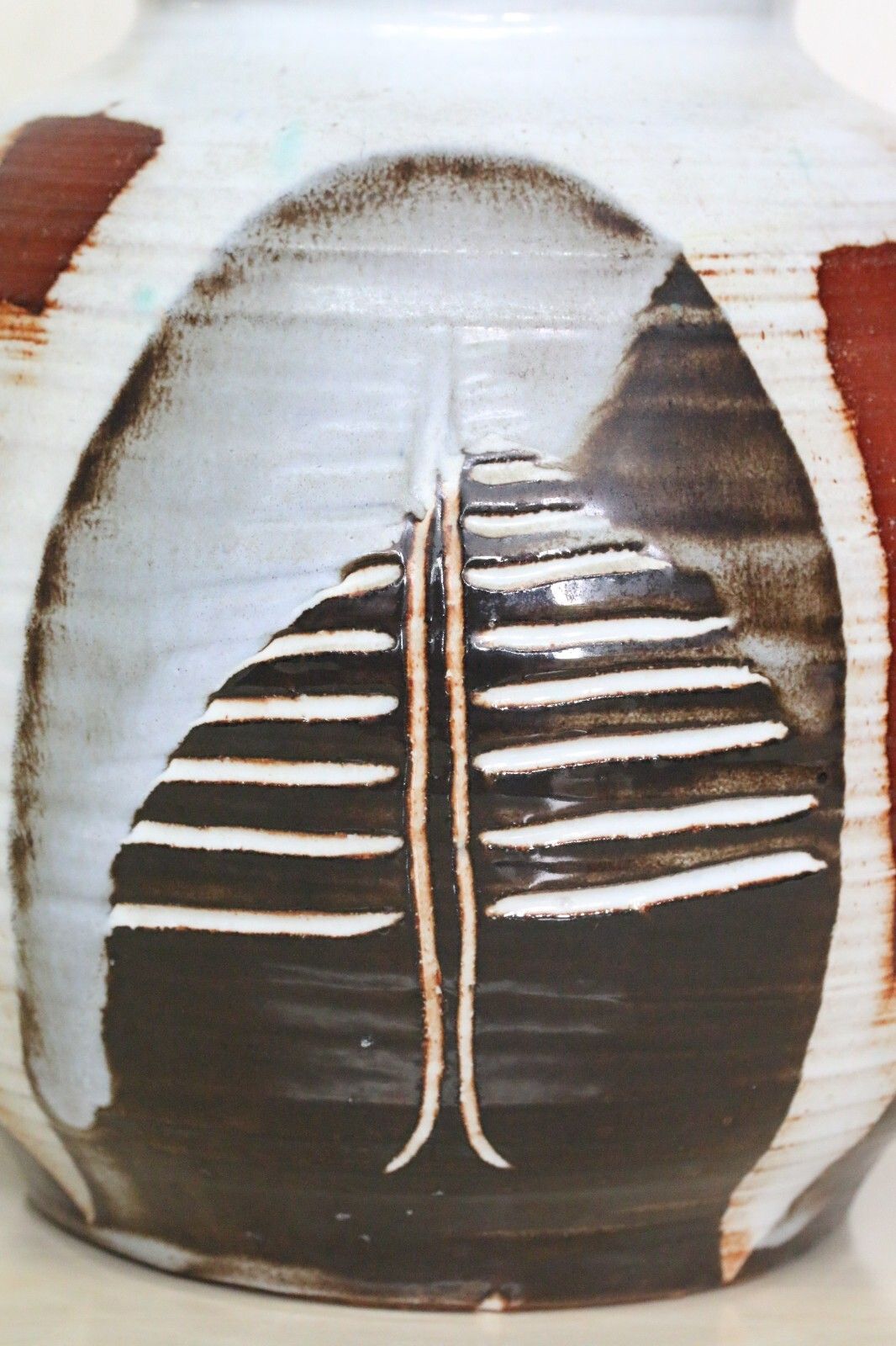 photo furniture Large 1969 Vintage Studio Pottery Vase Mcm Vgc Unusual & Fascinating 4 Seasons