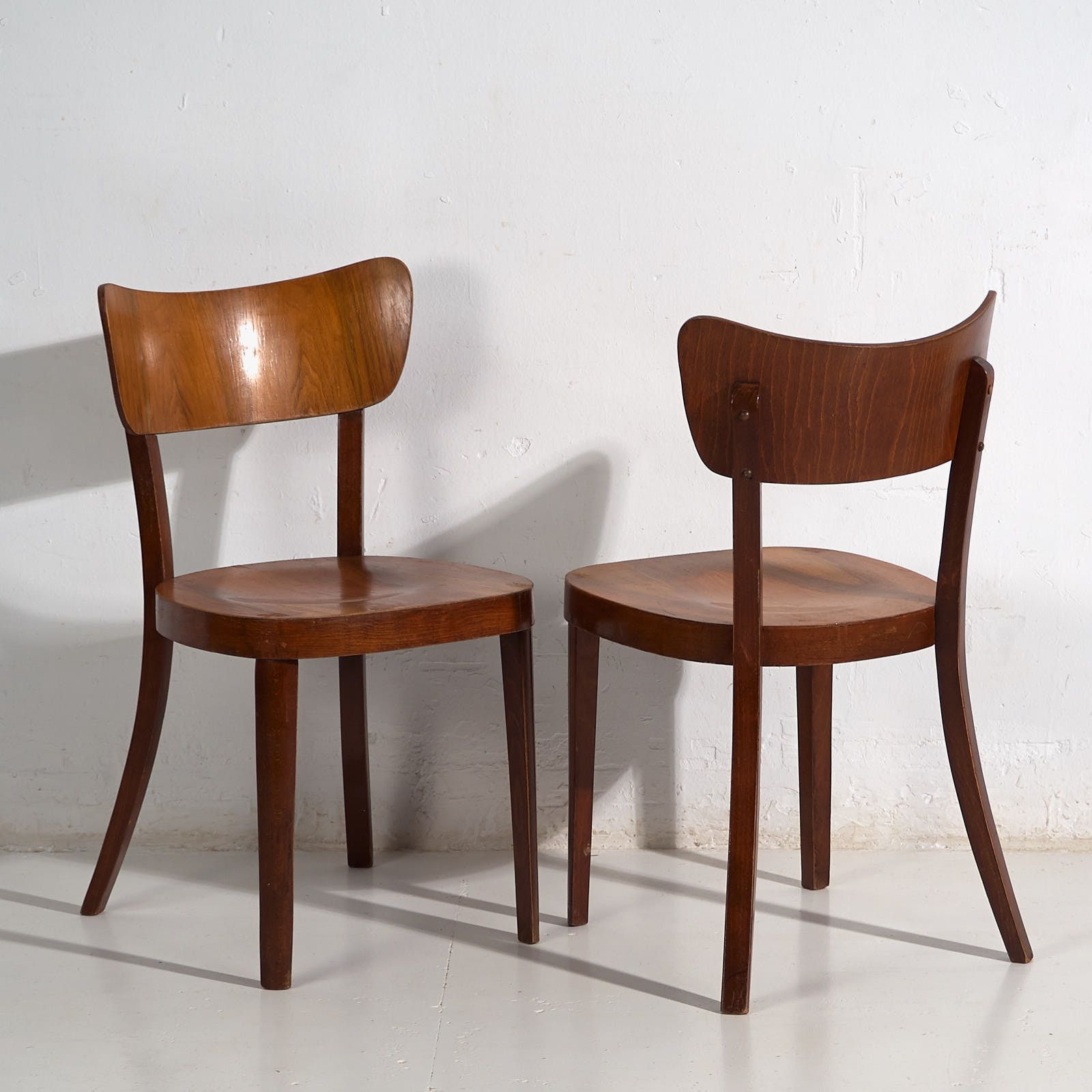 Retro Style Bentwood Chairs (C.1950). Set Of 2 Pieces #3