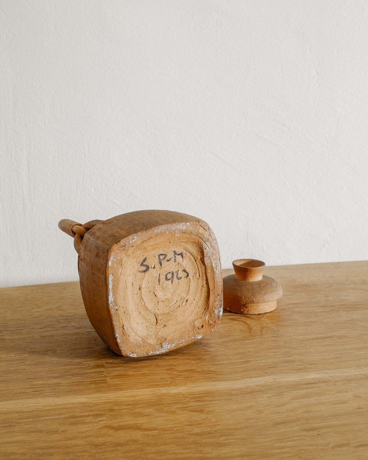 Unique Swedish Mid Century Stoneware & Bamboo Tea Pot By Signe Persson Melin, 1963 photo 2500.0
