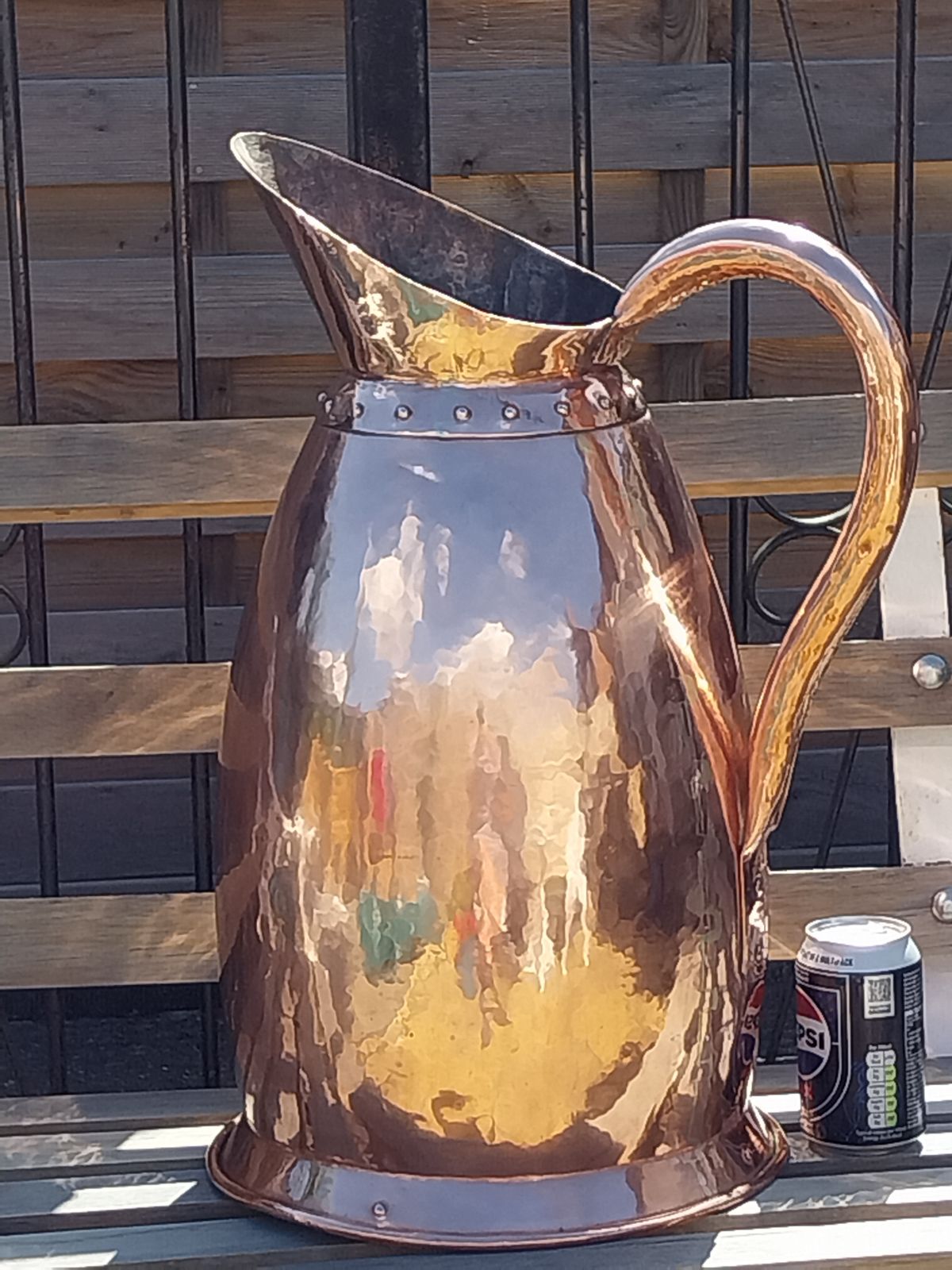 Huge 20 Litre French Copper Jug. Cramped Seams And Hand Beaten. Circa 1820. photo furniture
