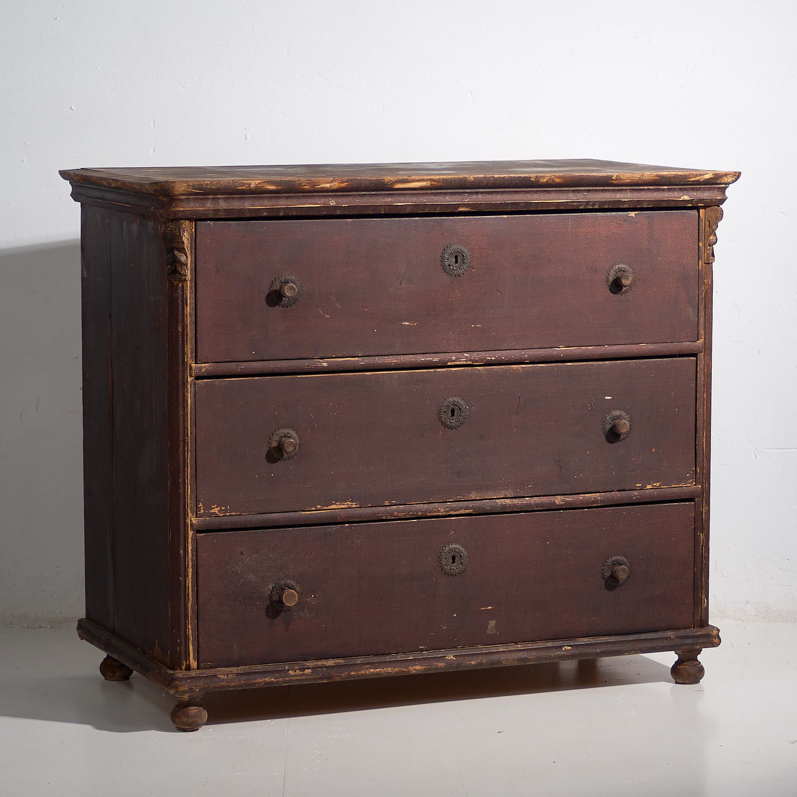 Antique Chest Of Drawers With Dark Patina (C.1920)