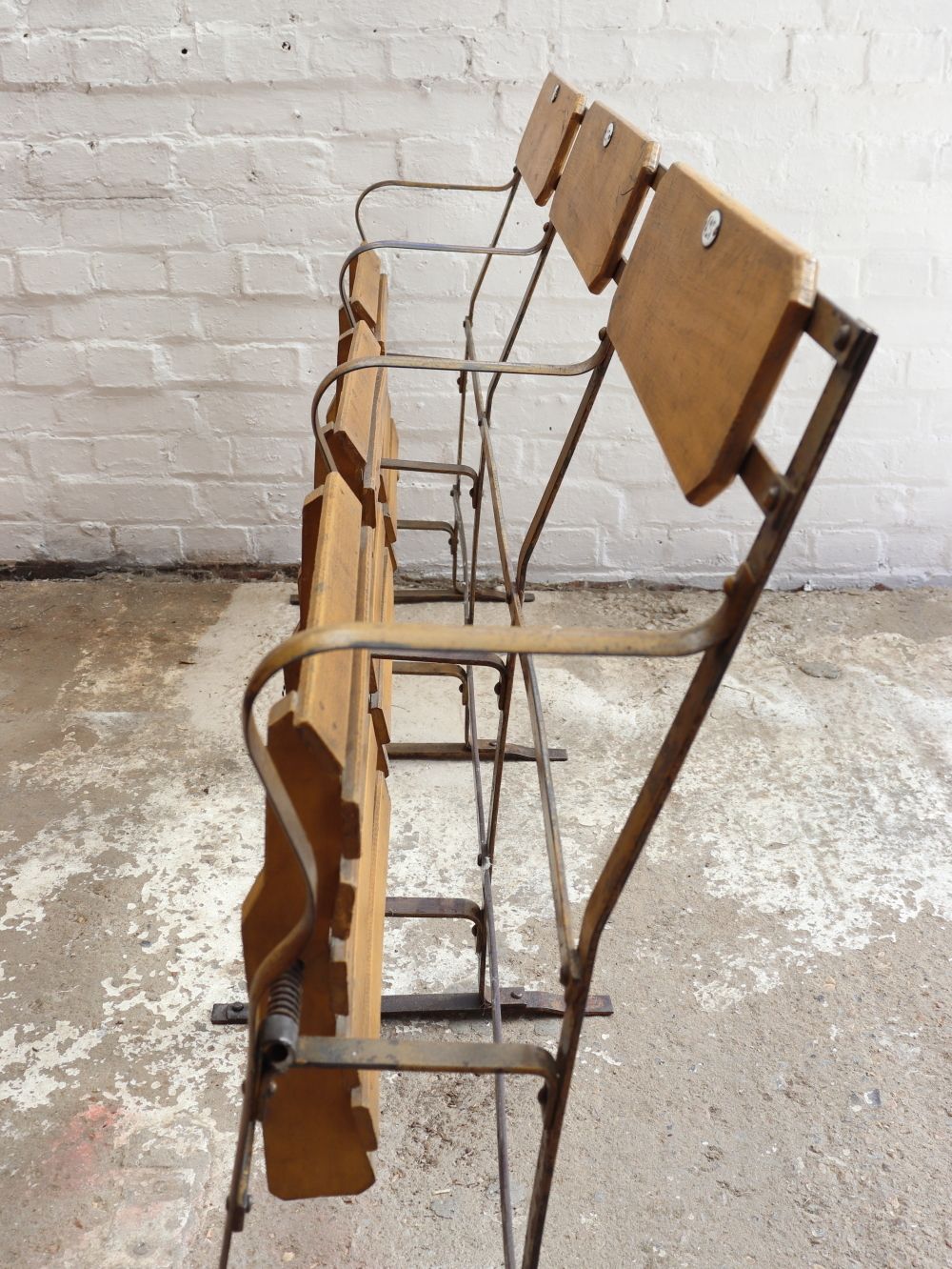 Vintage Triple French Theatre Seats photo buy
