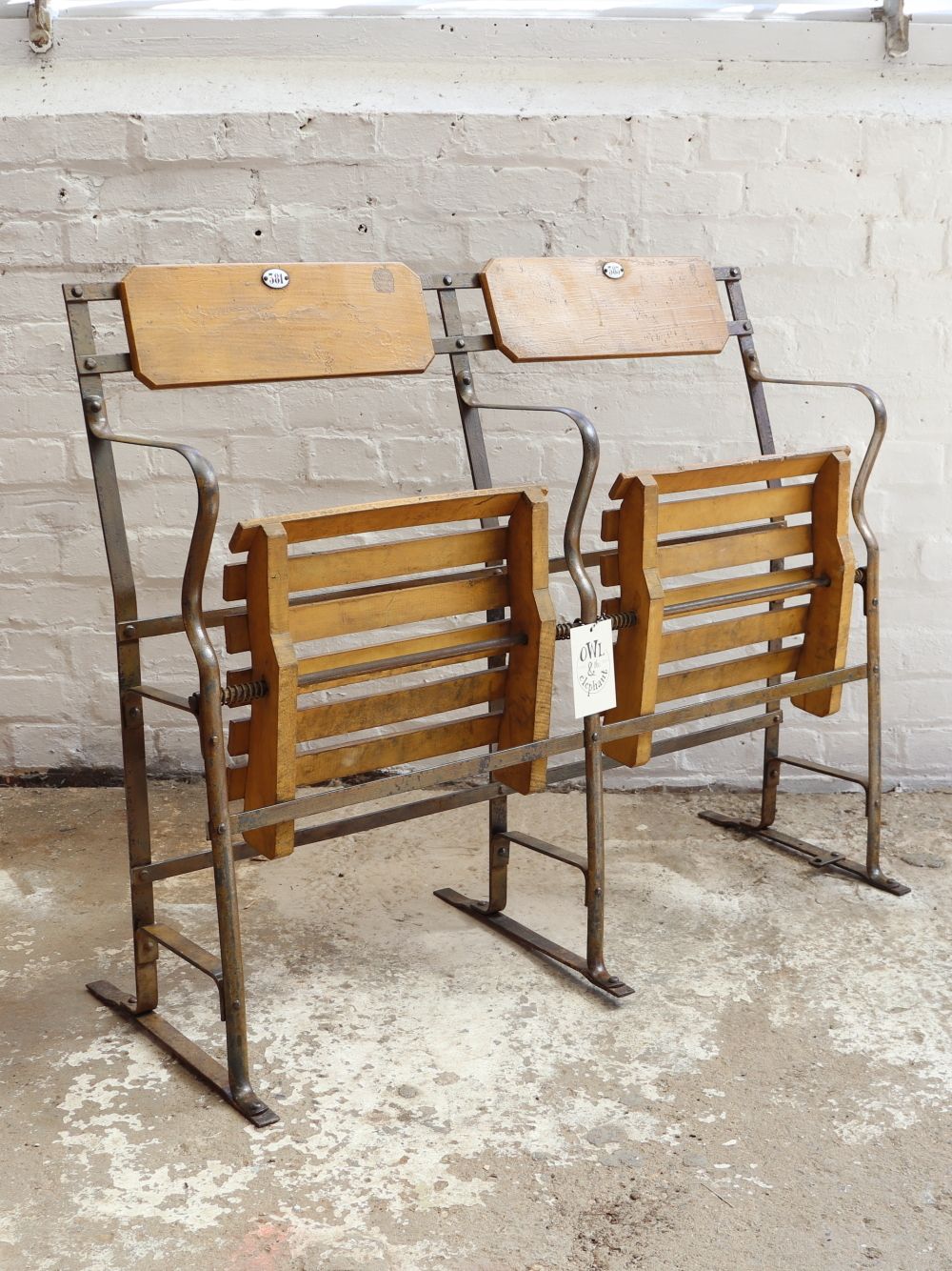 Vintage Double French Theatre Seats