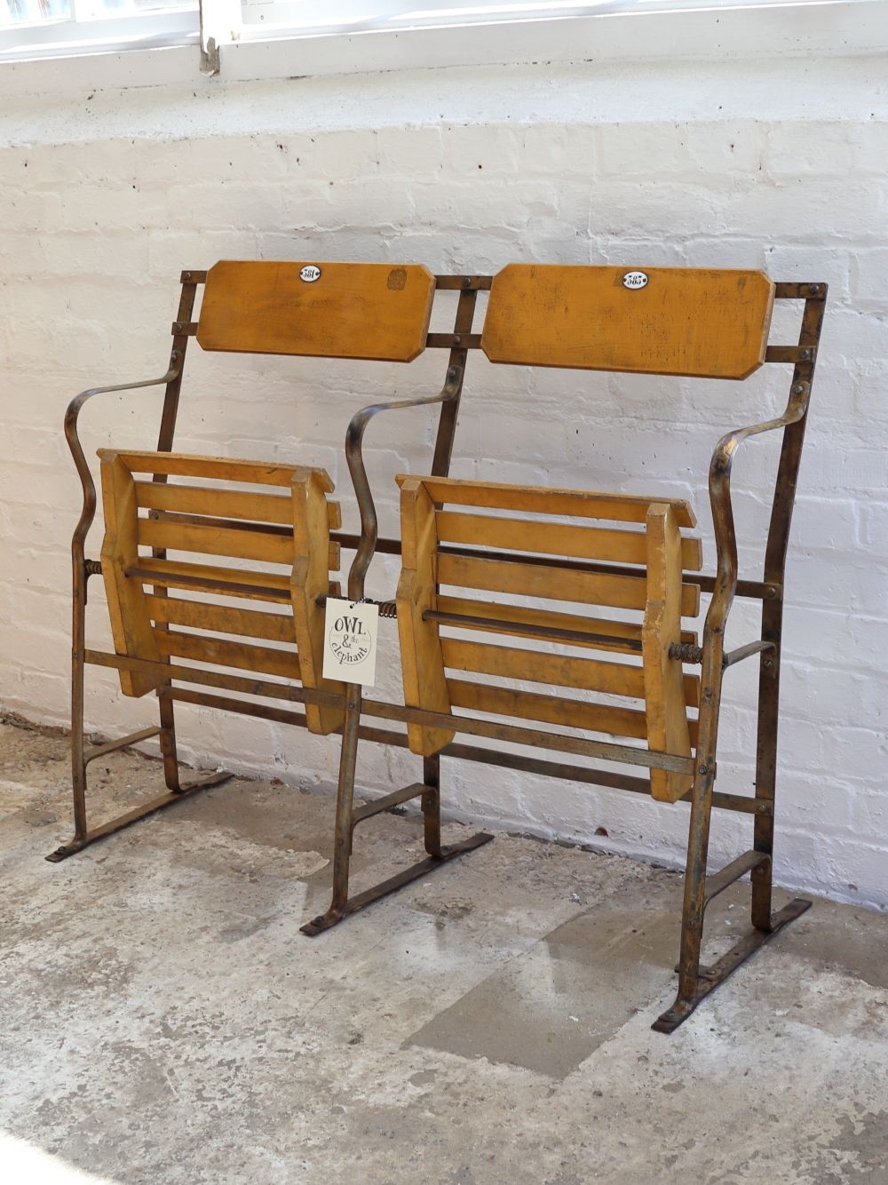 445.0 Vintage Double French Theatre Seats photo