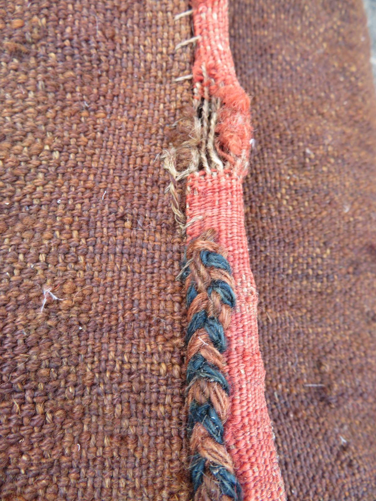 Textiles Antique Ersari Flat Weave Turkmen Torba .145cm X 46cm. Complete With Back & Tassels. photo