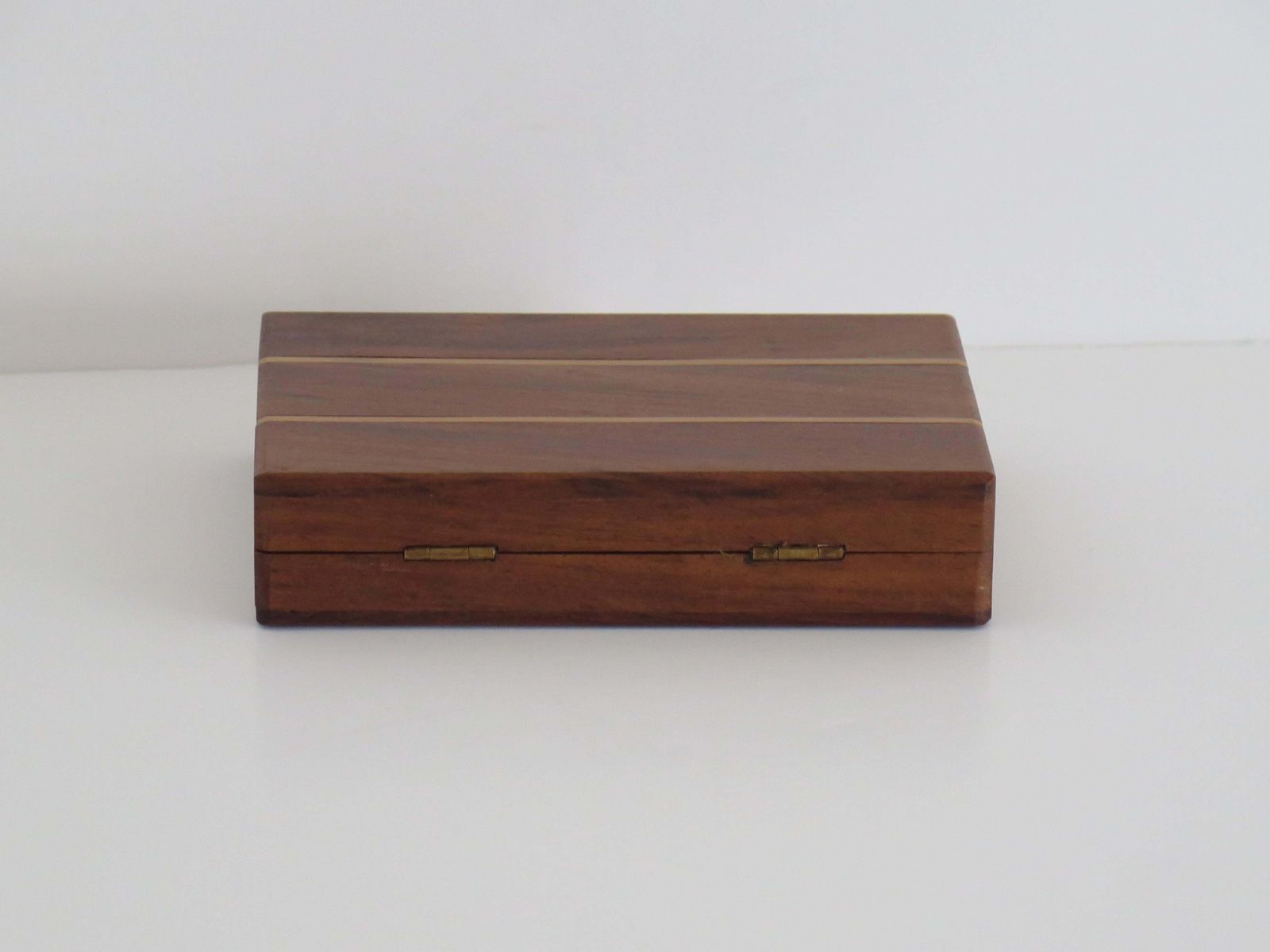 Home Decor Miniature Travelling Chess Set Game Handmade In Walnut Inlaid Box, Circa 1940s photo