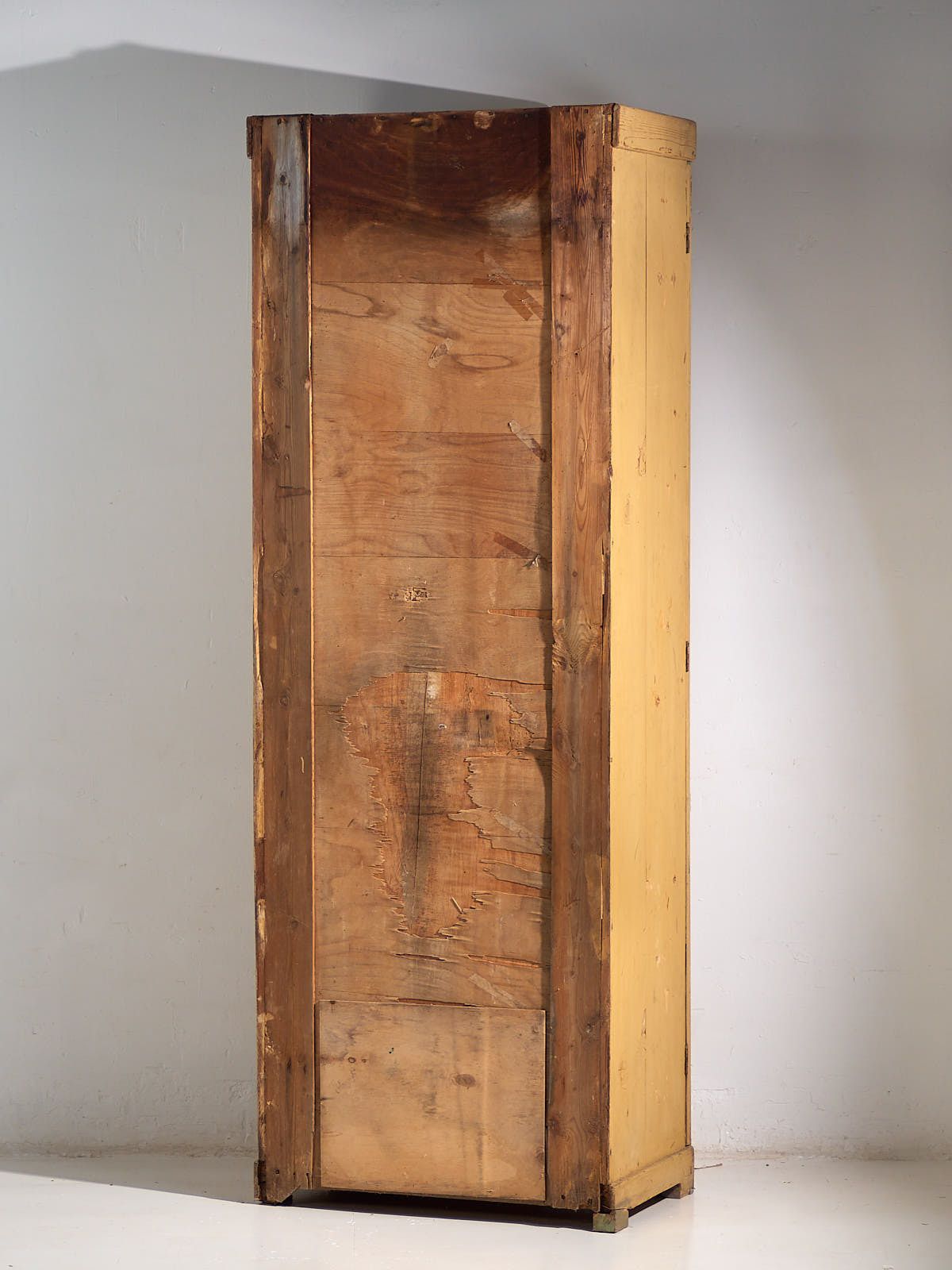 Antique Tall Cabinet With Ochre Patina photo vintage