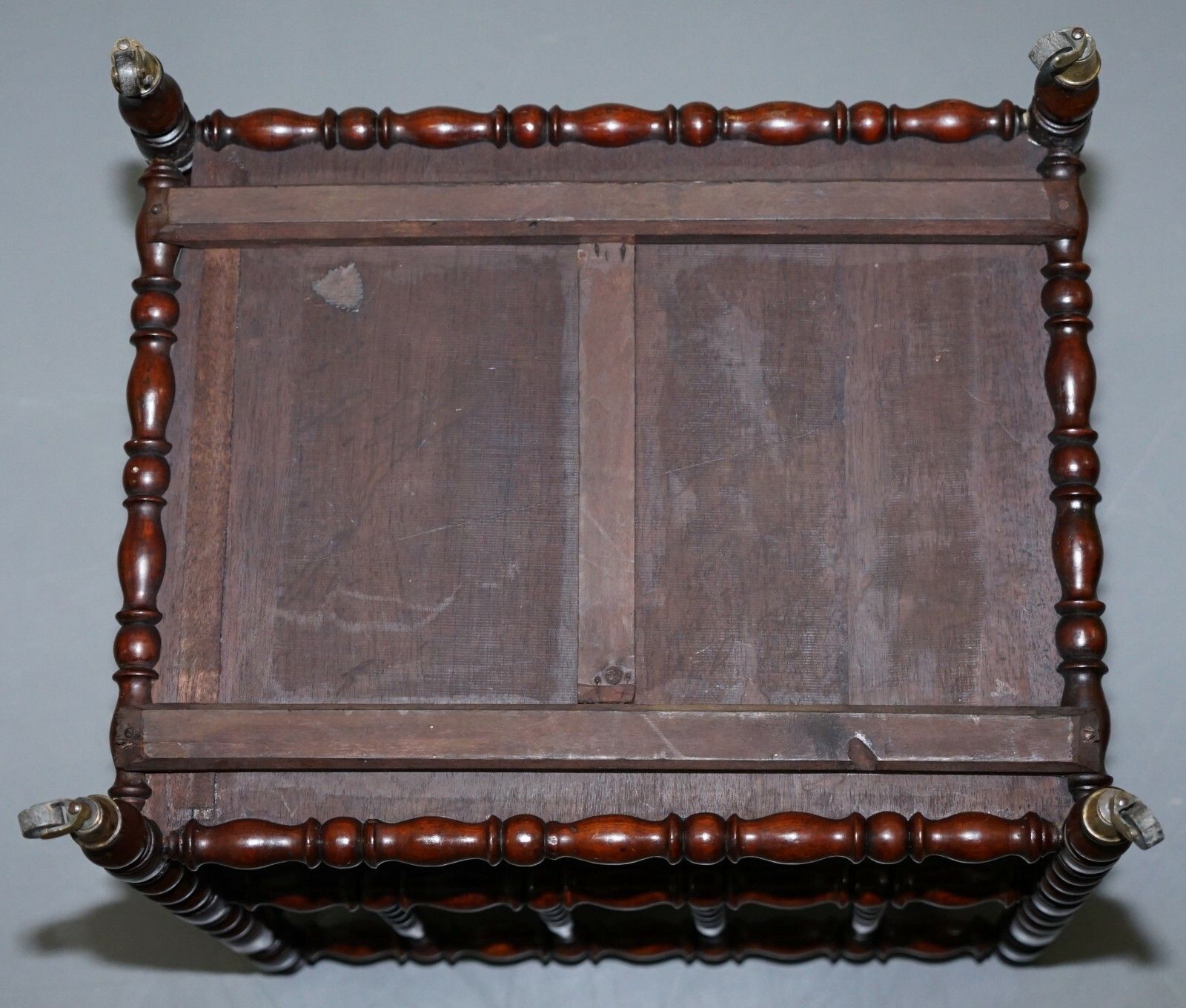 Home Decor Rare Napoleon III Fruitwood Four Division Canterbury With Bobbin Turned Frame photo