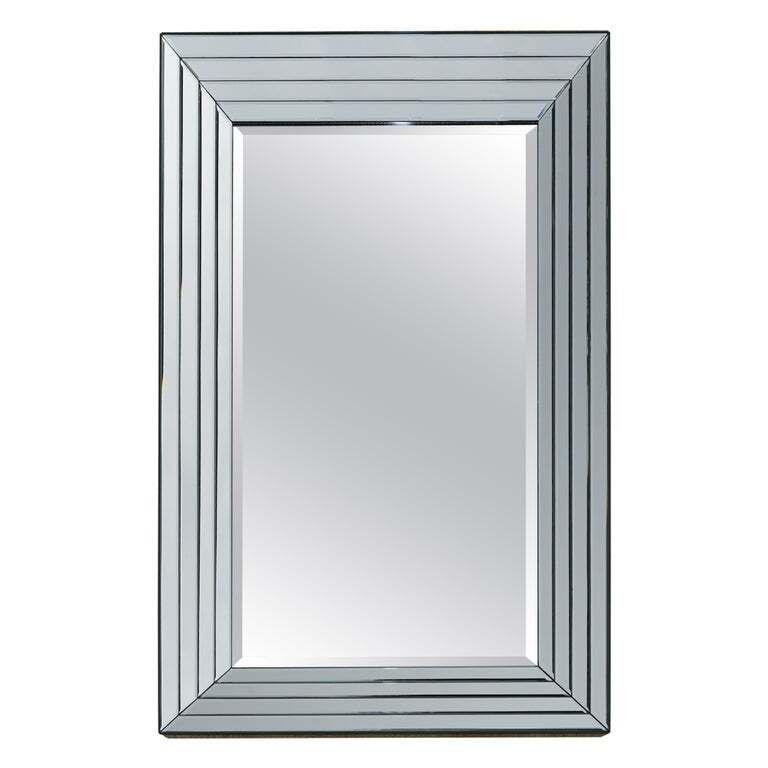 Lovely Large Triple Bevelled Edge Wall Hanging Mirror Designed To Pull Light
