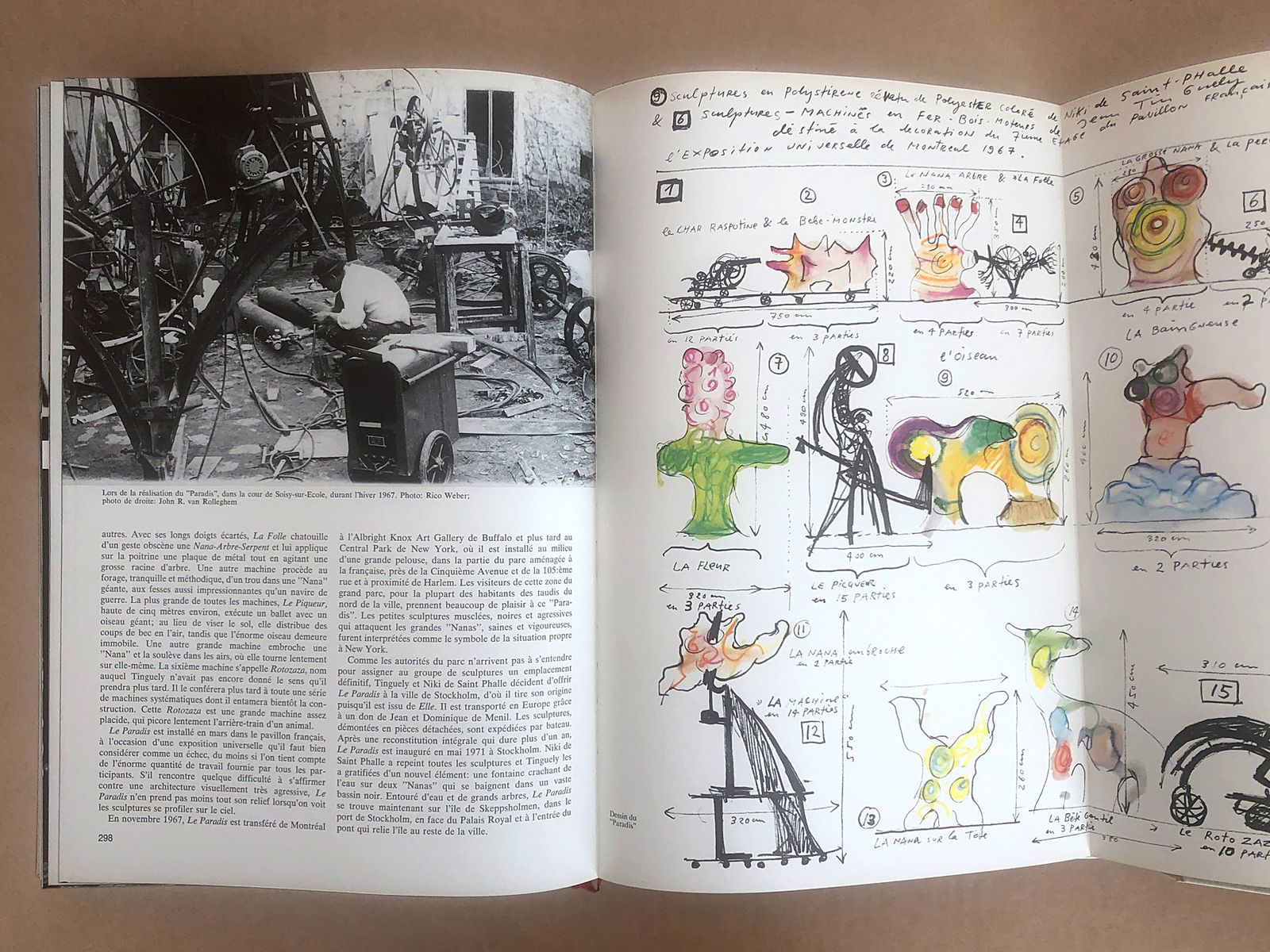Rare Tinguely Book Including Signed Original Metamatic Drawing, 1973 photo vinterior