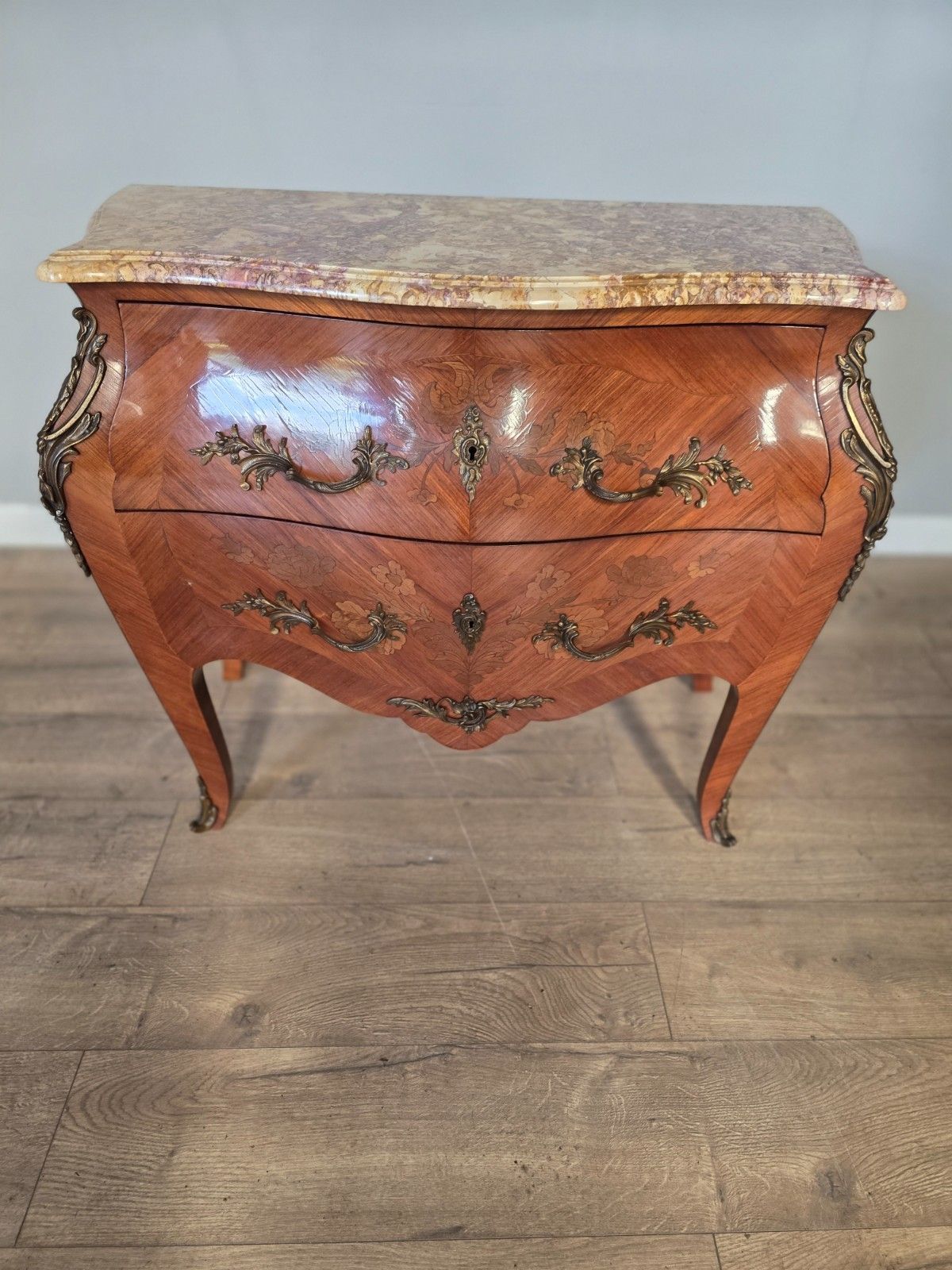 Antique French Inlaid Marble Top Commode/Chest photo furniture