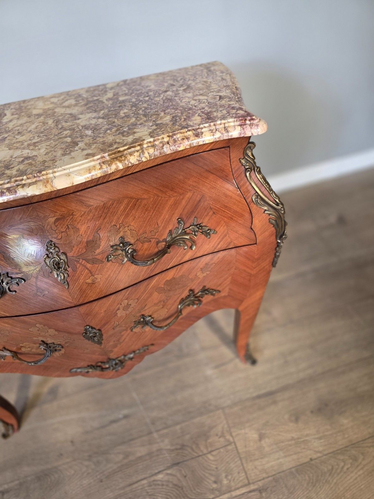Antique French Inlaid Marble Top Commode/Chest photo 895.0