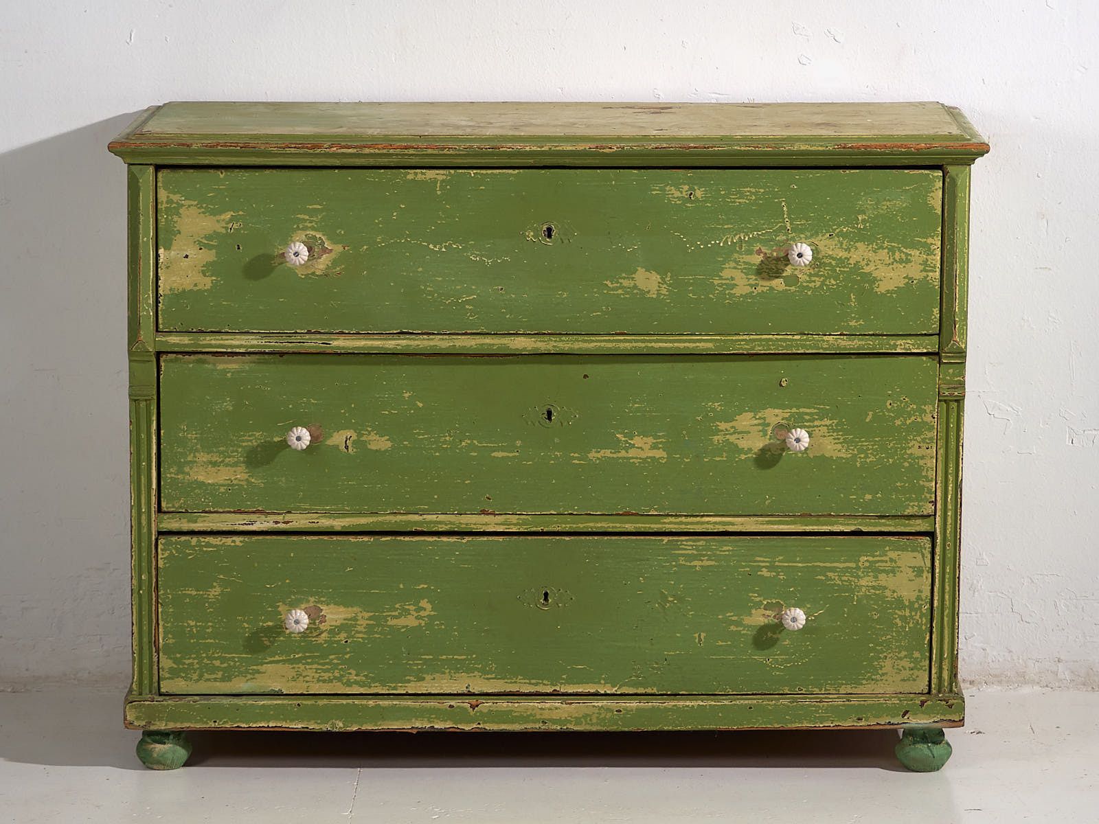 Antique Green Chest Of Drawers (C.1920) #12 photo vinterior