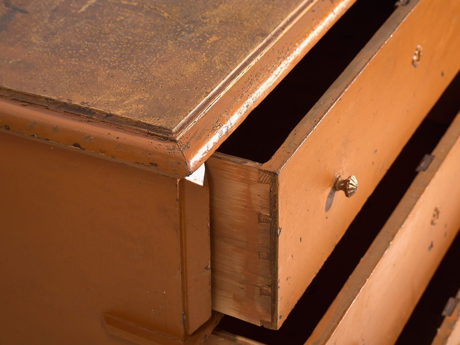 Antique Chest Of Drawers With Ochre Patina (C.1920) #72 photo 1653.0