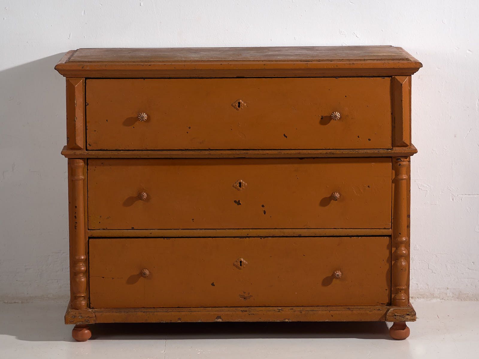 Antique Chest Of Drawers With Ochre Patina (C.1920) #72 photo vinterior