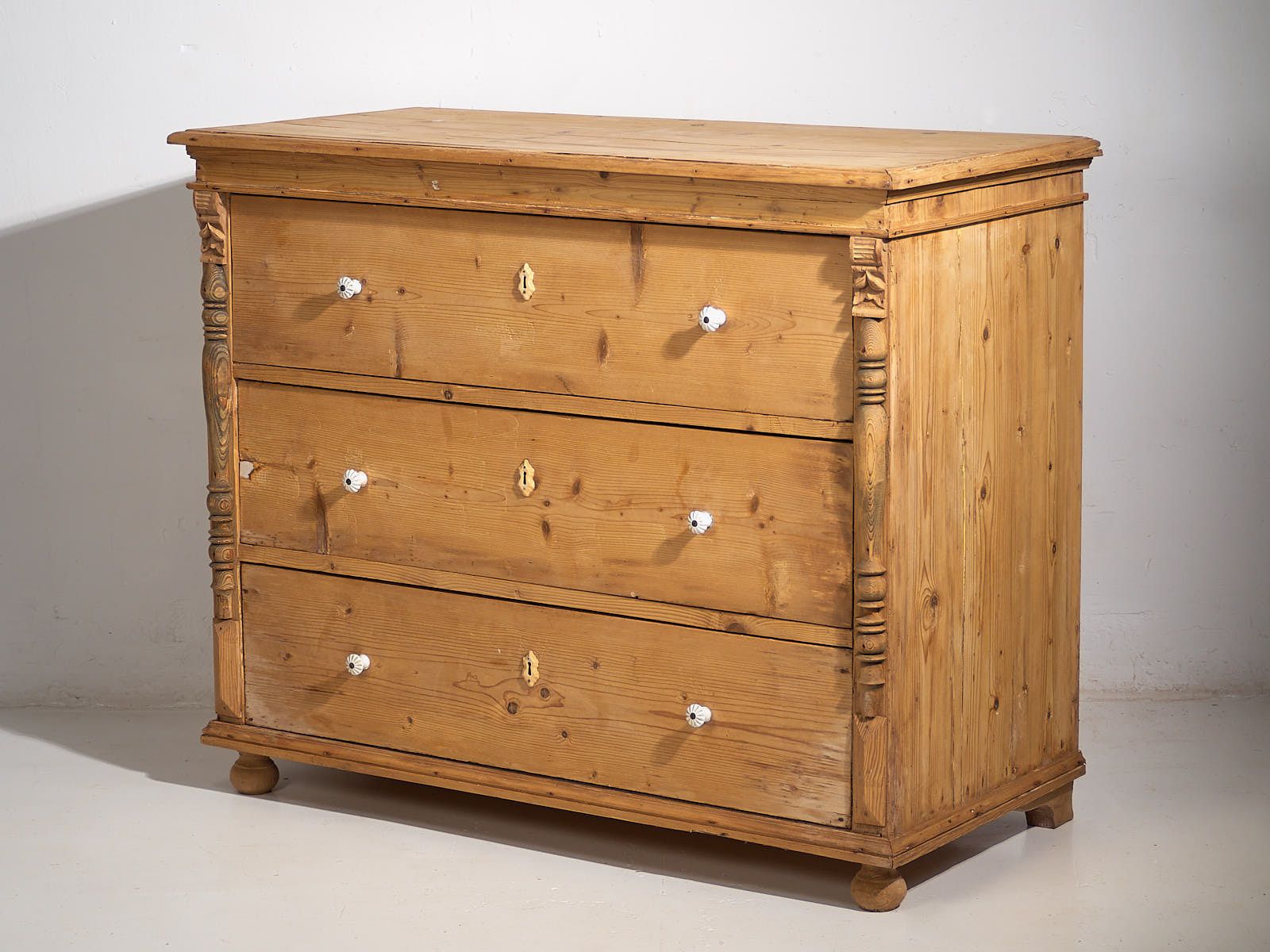 Antique Solid Wood Chest Of Drawers (C.1920) #4 photo vinterior