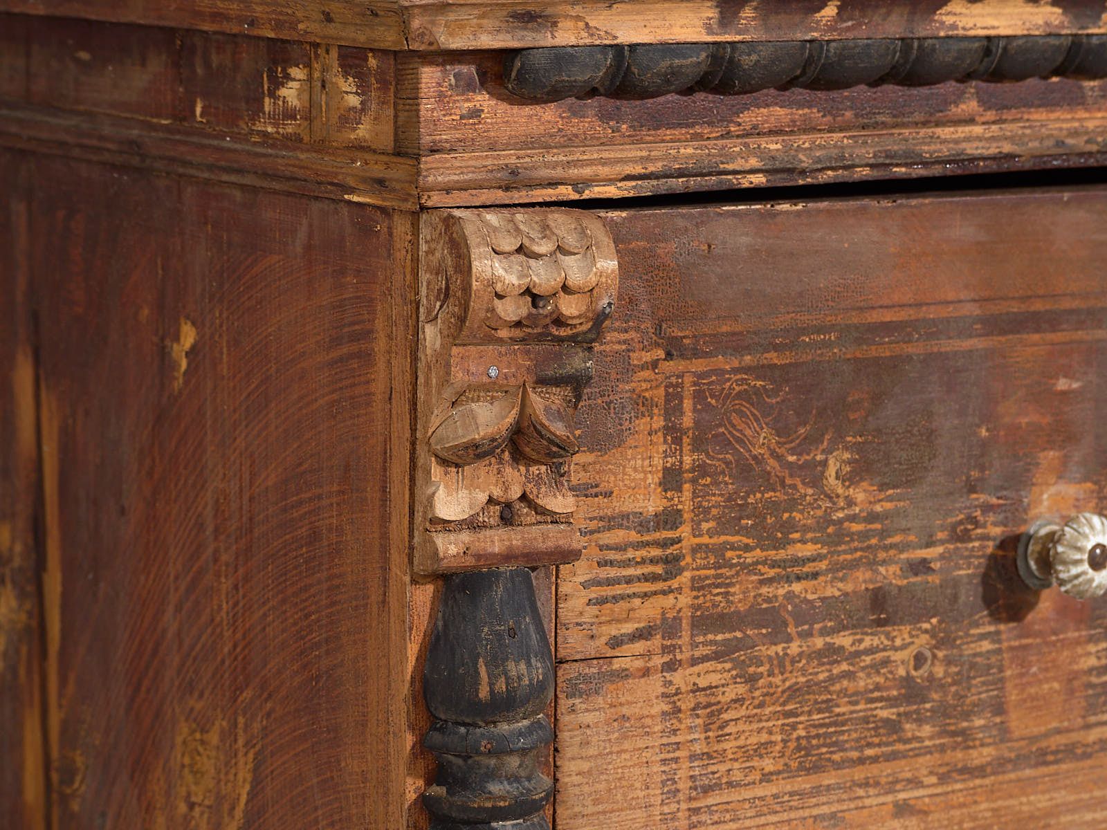 Antique Chest Of Drawers With Porcelain Handles (C.1920) #77 photo Furniture