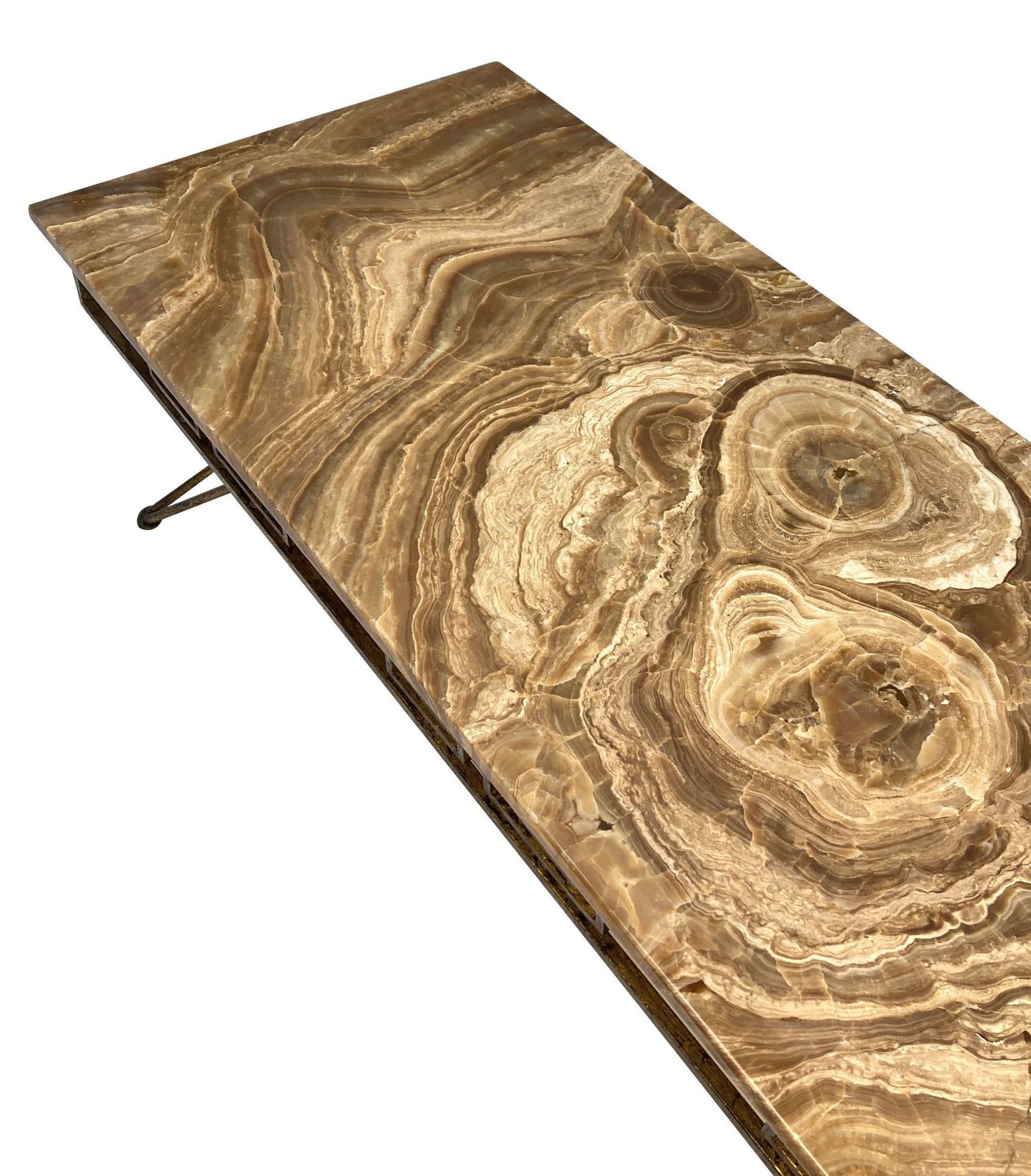 A French Mid Century Occasional Table With An Agate Top photo vinterior
