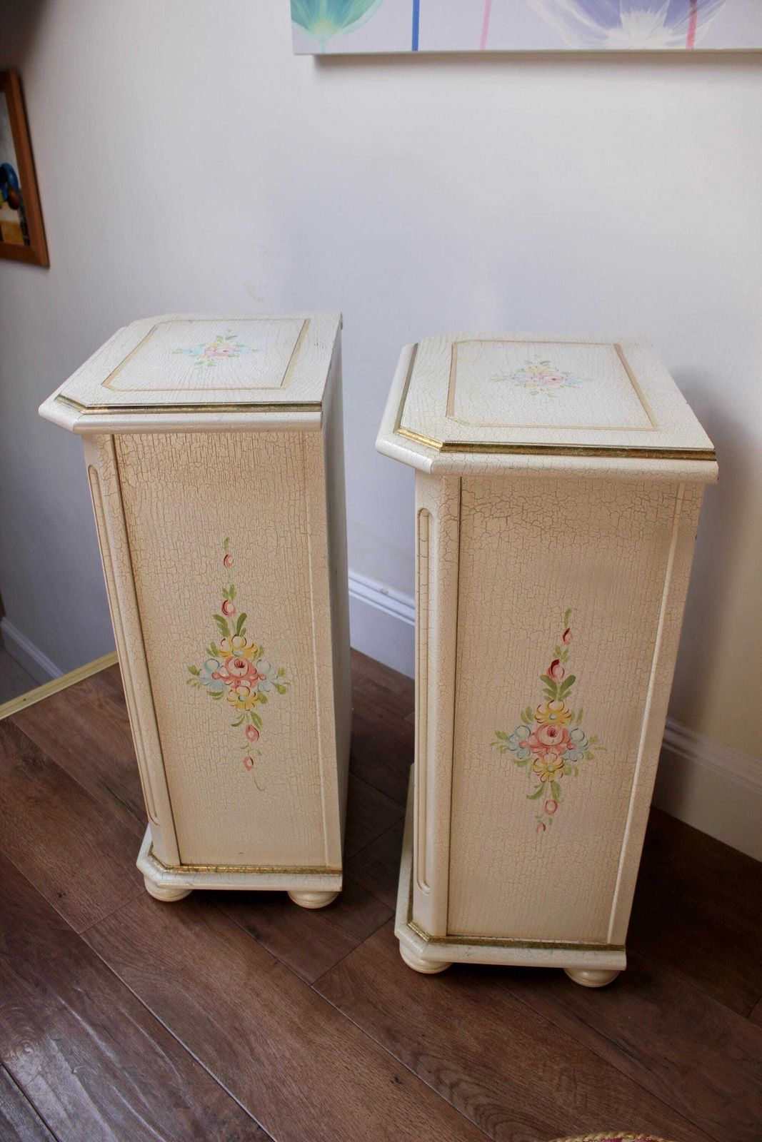 A Pair Of Vintage Hand Painted Bedside Cabinets photo 399.0
