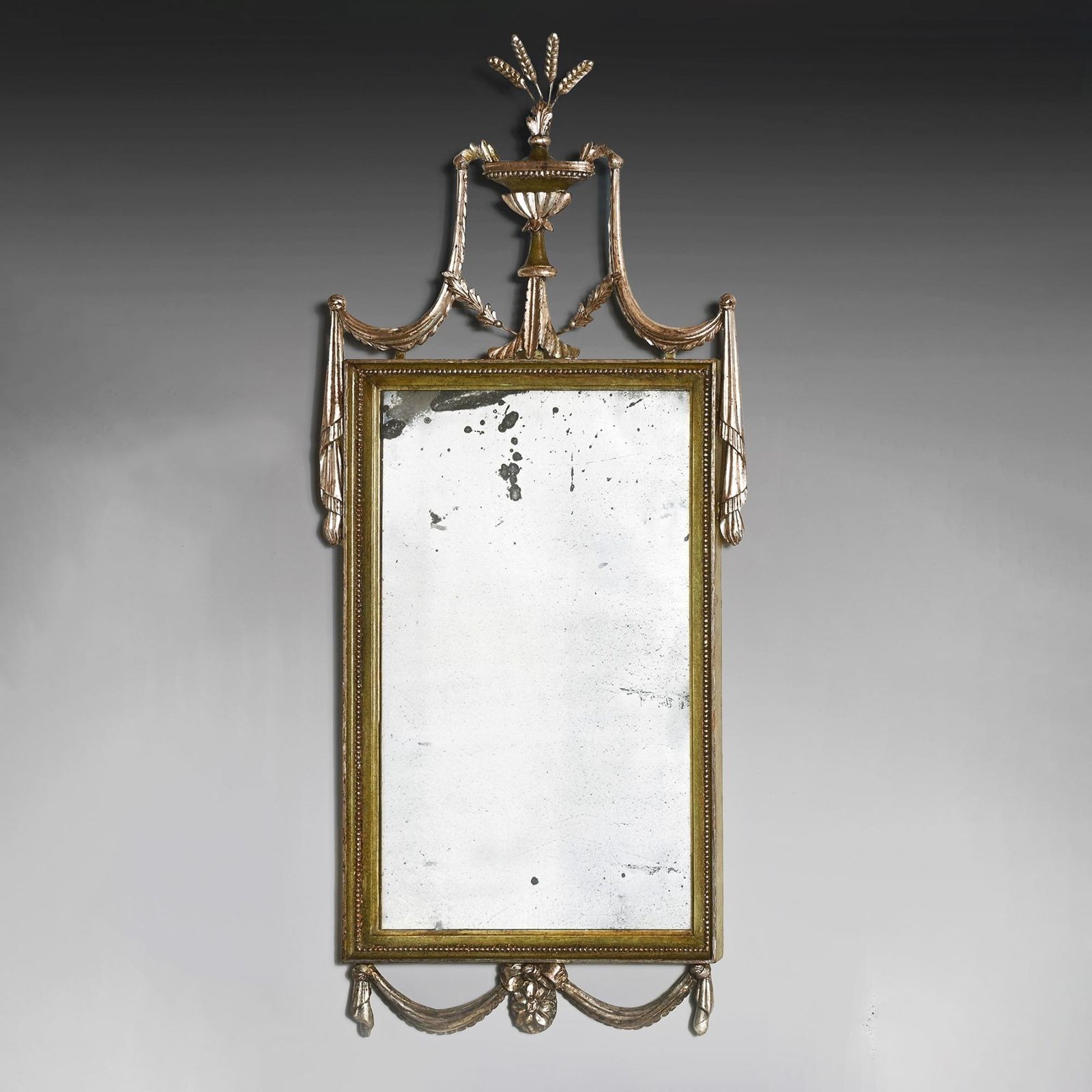 Set Of Three Gillows Of Lancaster 19th Century Silvered Green Painted Mirrors From Coilsfield House photo 7650.0