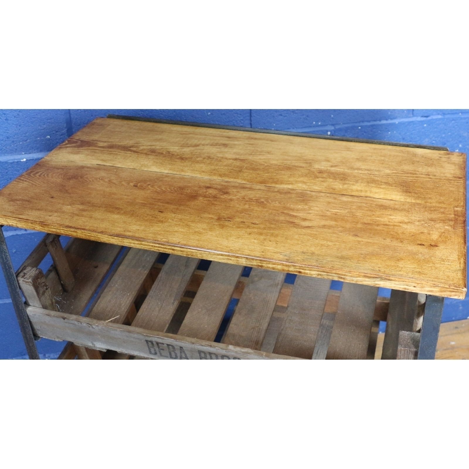 An Industrial Three Tier Kitchen Cabinet, Shoe Rack, Set With Potato Chitting Trays photo Furniture