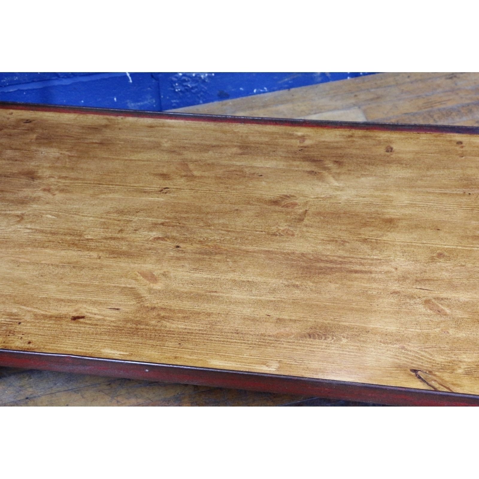 An Industrial Waxed Steel & Pine Pallet Stand Coffee Table Or Stand photo for sale