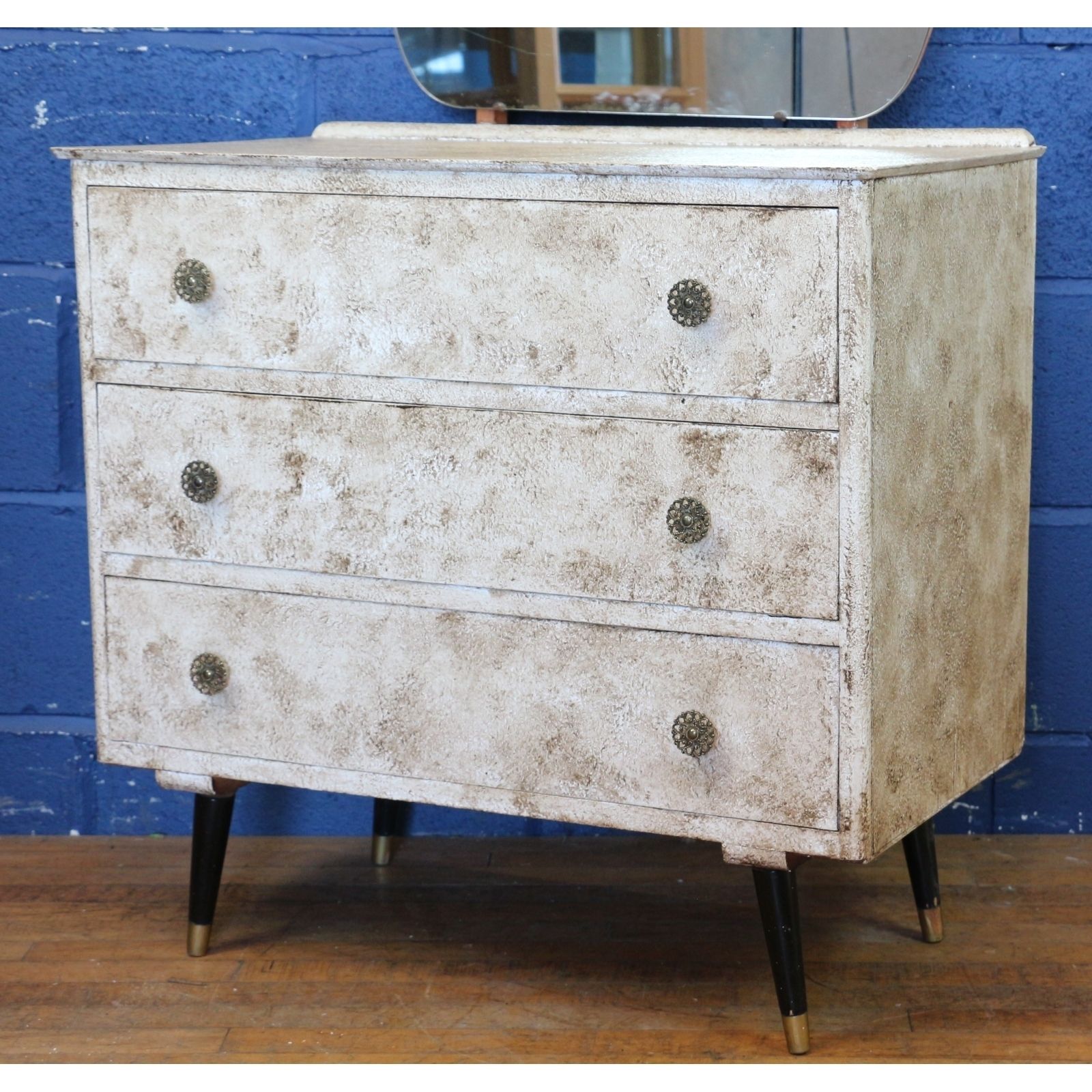 A Retro Painted And Waxed Dressing Table Over Chest photo for sale