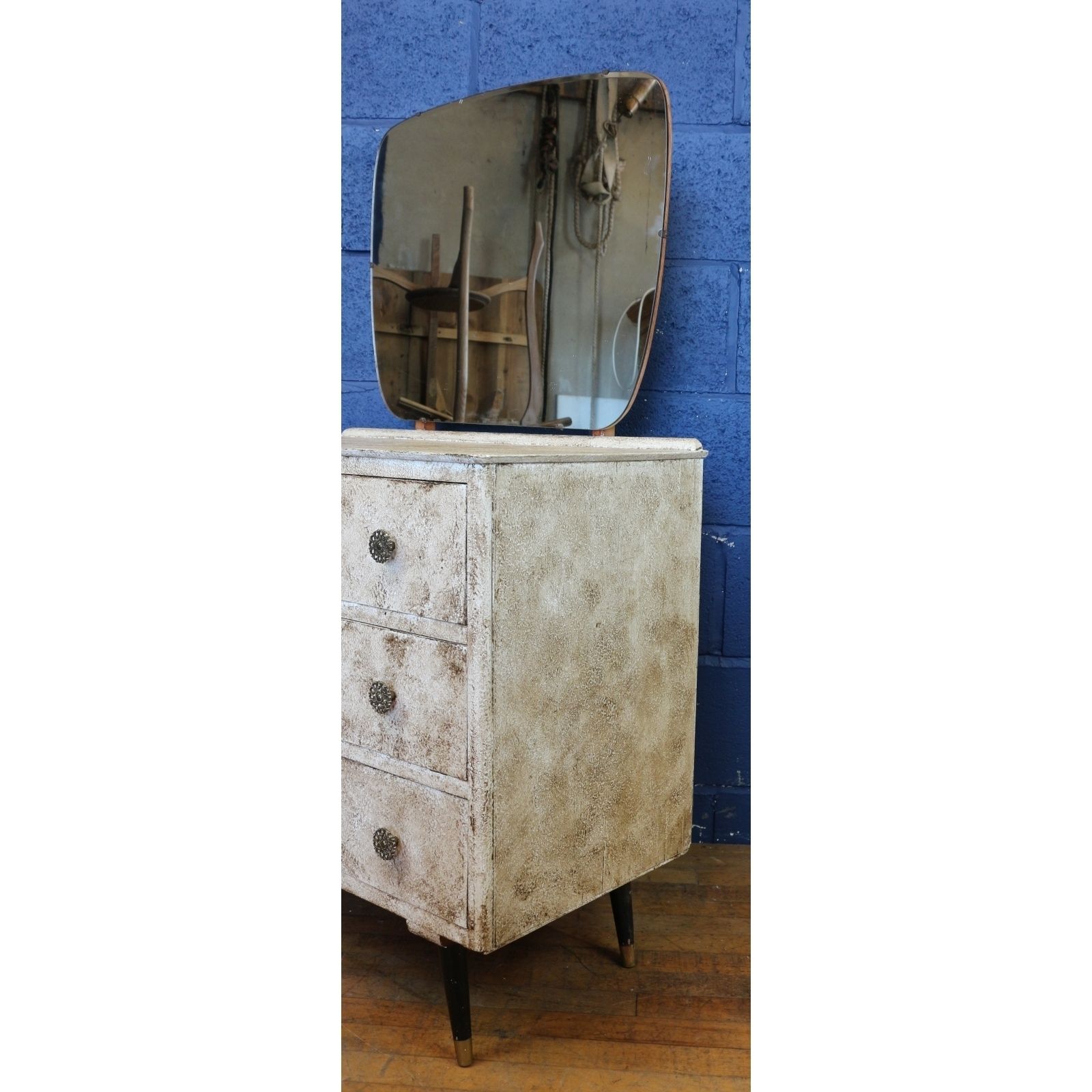A Retro Painted And Waxed Dressing Table Over Chest photo 140.0