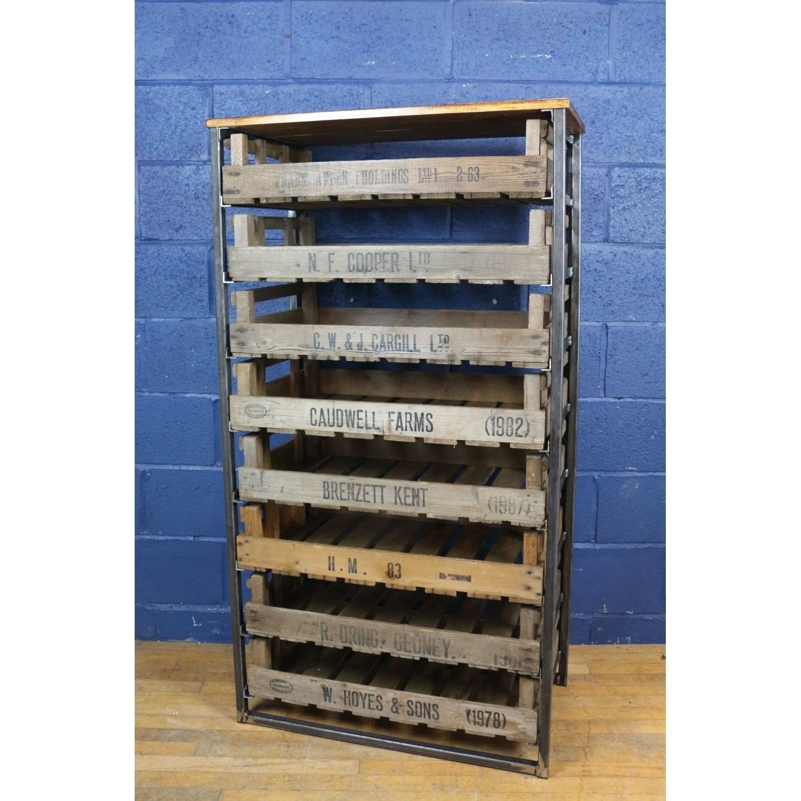 An Industrial Chest Of 8 Drawers, Kitchen, Garden, Cafe Storage,  Set With Potato Chitting Trays