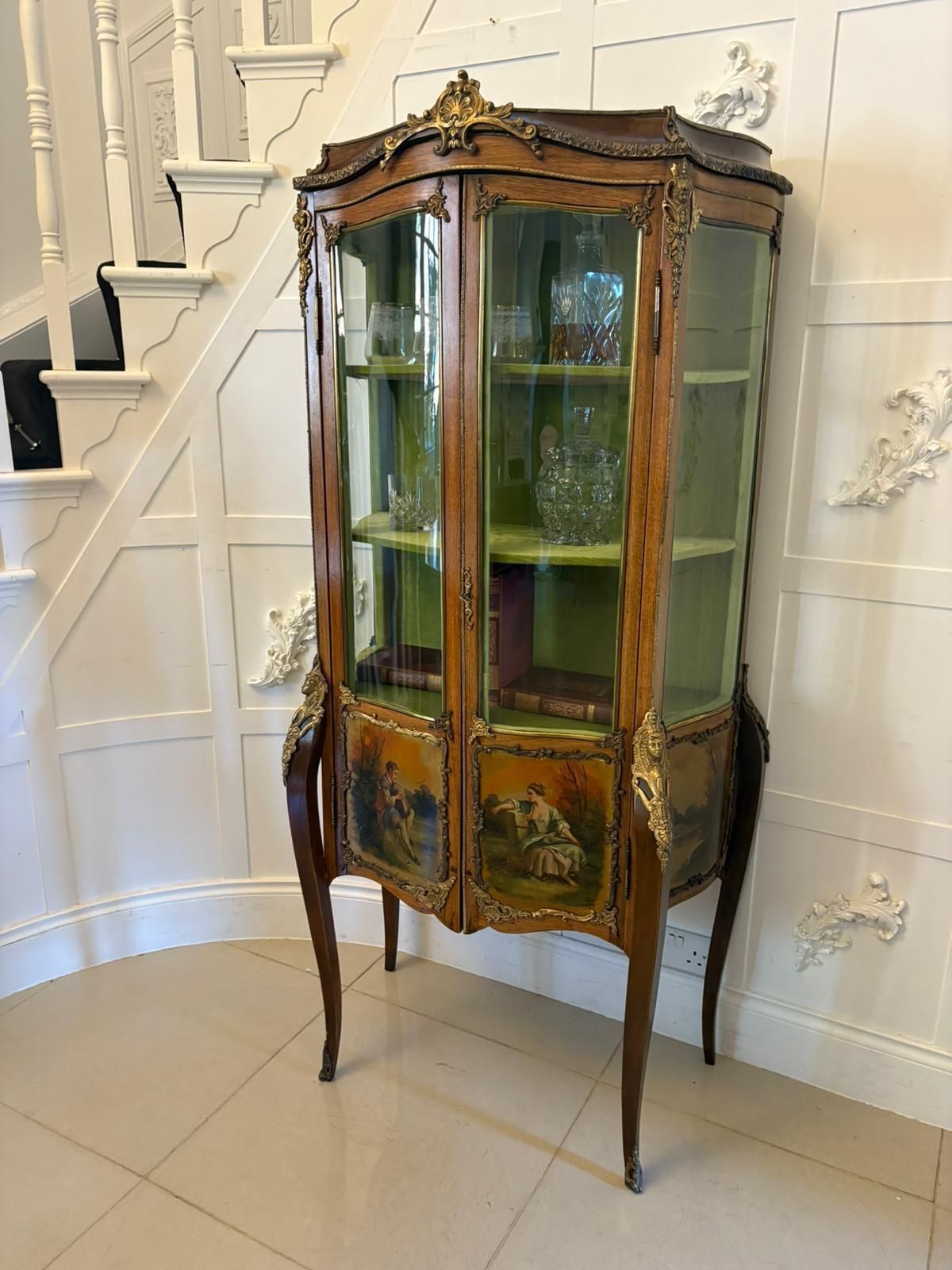 Antique 19th Century Quality French Vernis Martin Display Cabinet photo furniture