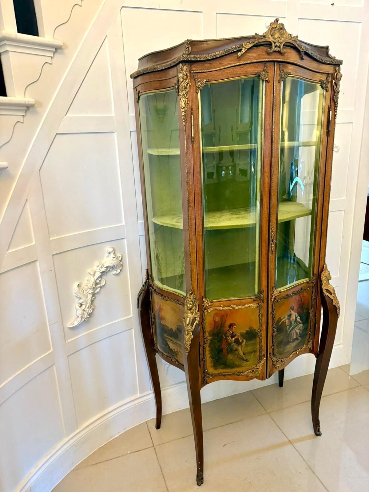 Antique 19th Century Quality French Vernis Martin Display Cabinet