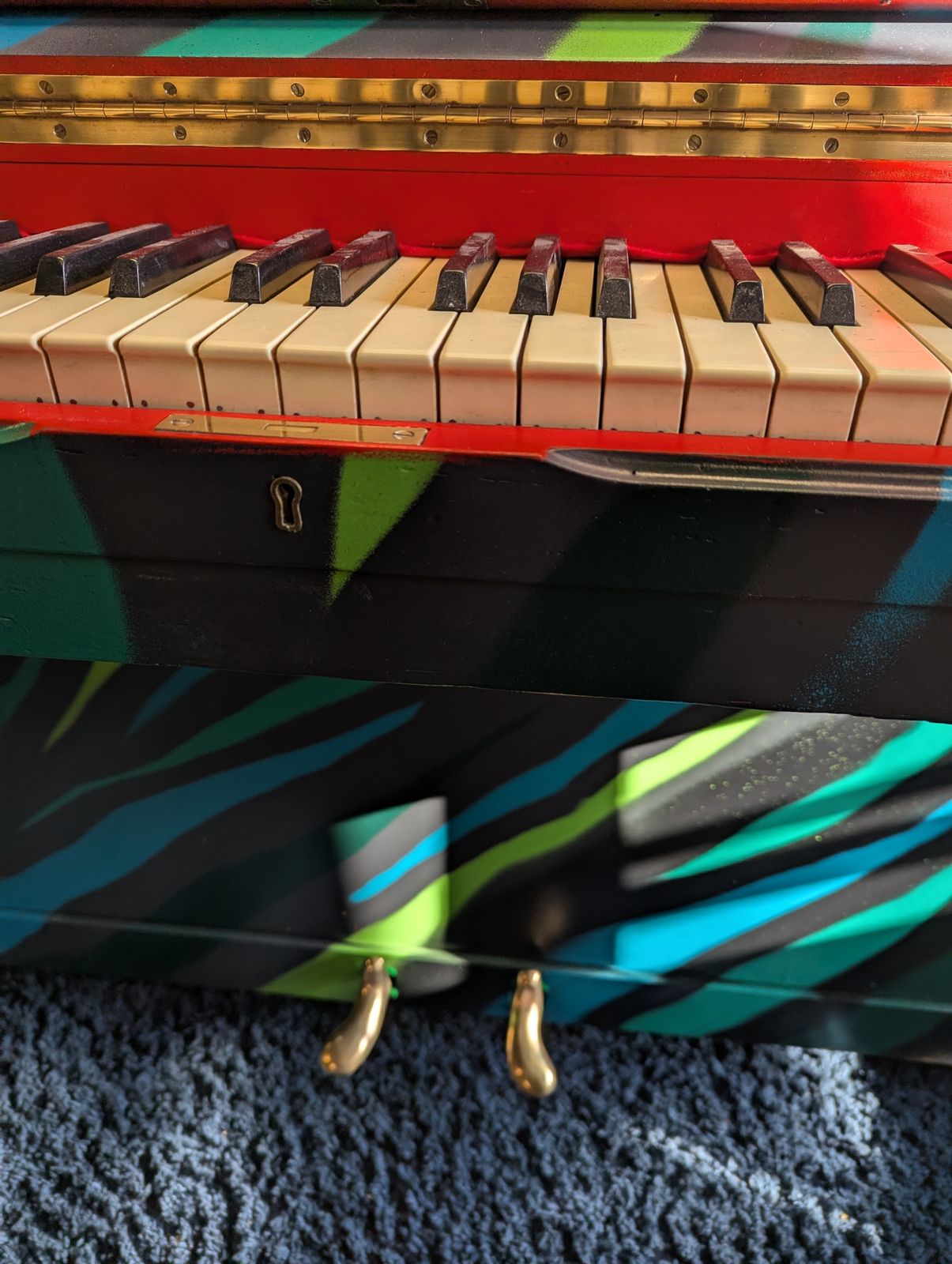Unique Street Art ' Old Skool' Upright Piano And Stool photo furniture
