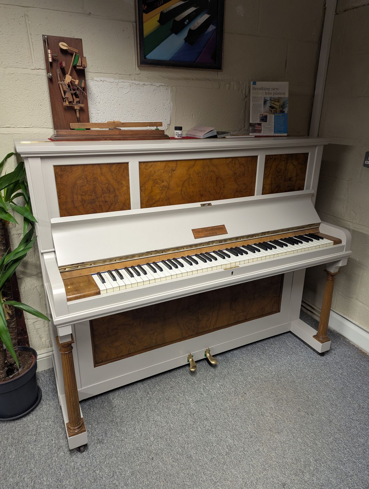 Hopkinkson Traditional Upright Piano, Finished In F&B Purbeck Stone