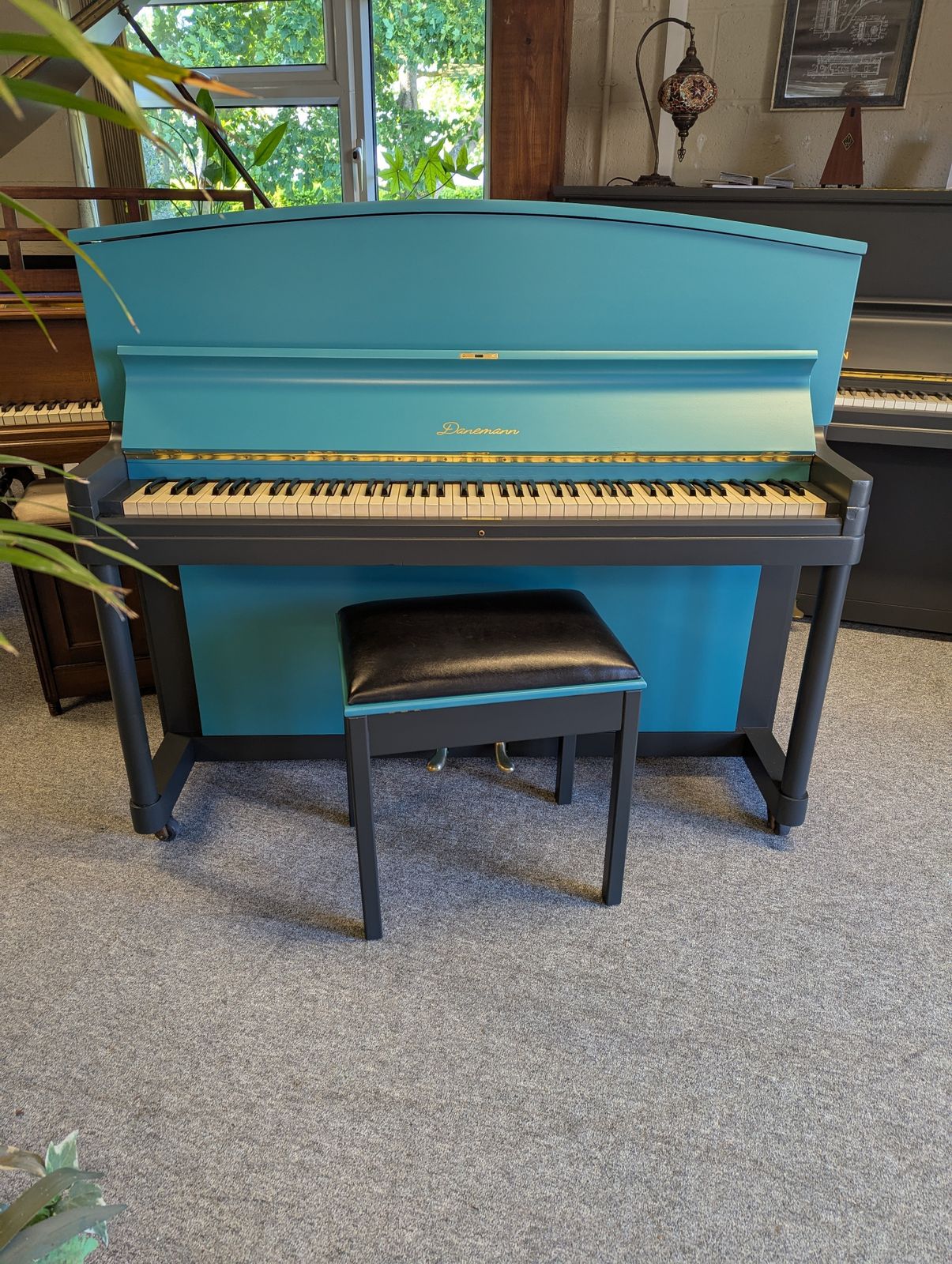 Art Deco Dome Top Danemann Upright Piano And Stool