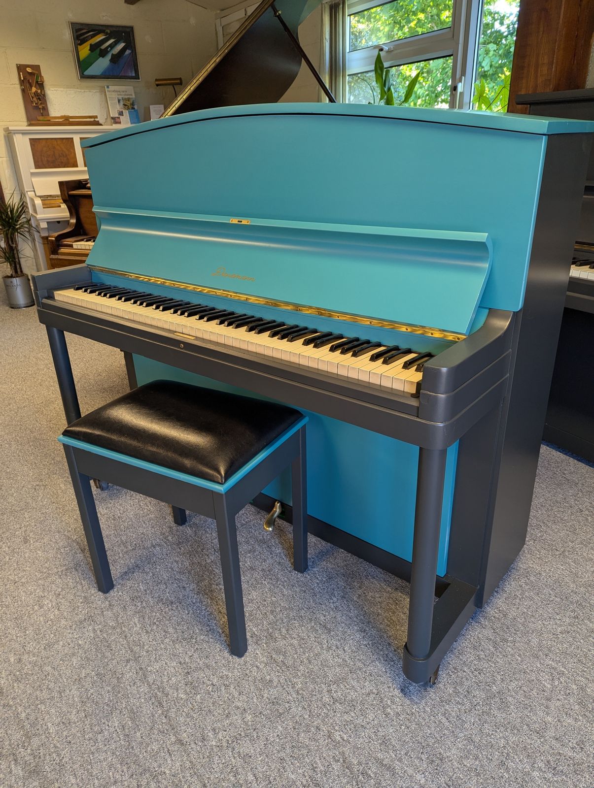 Art Deco Dome Top Danemann Upright Piano And Stool photo Home Decor