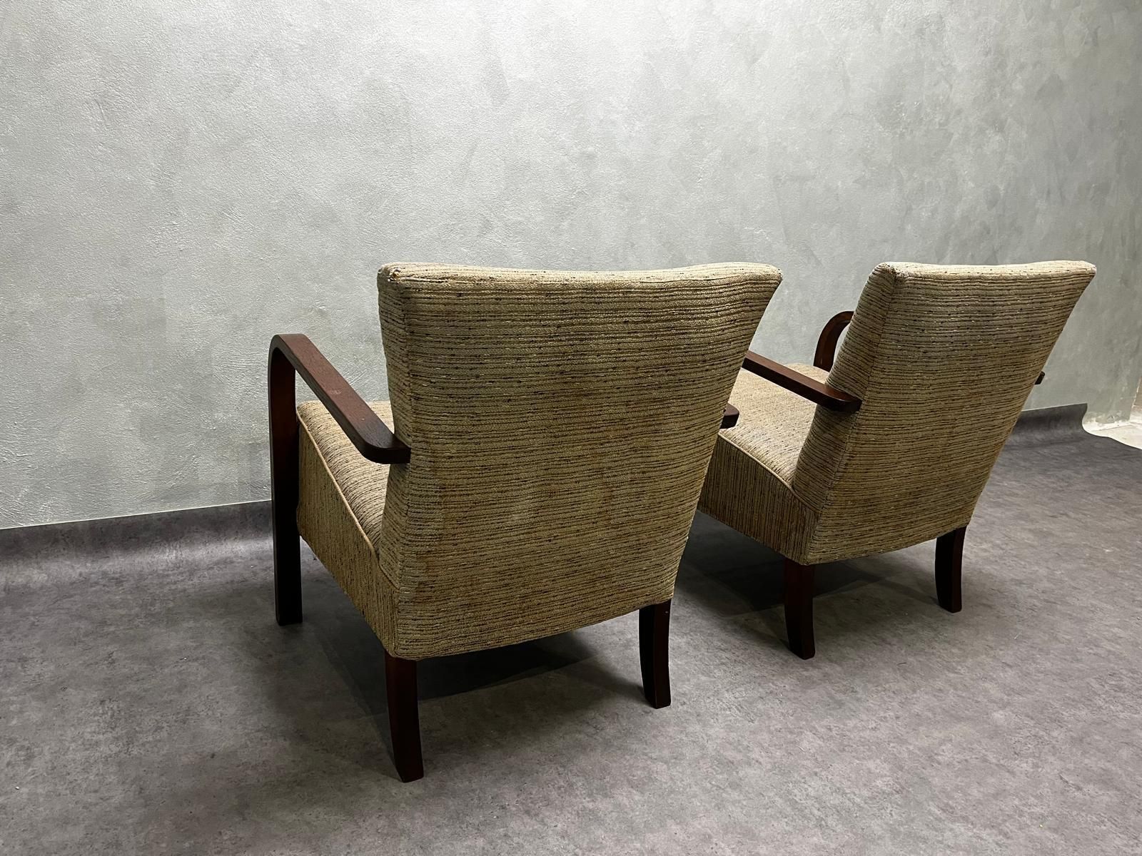 Pair Of H 213 Armchairs By Jindřich Halabala, Czechoslovakia, Early 20th C. photo Furniture