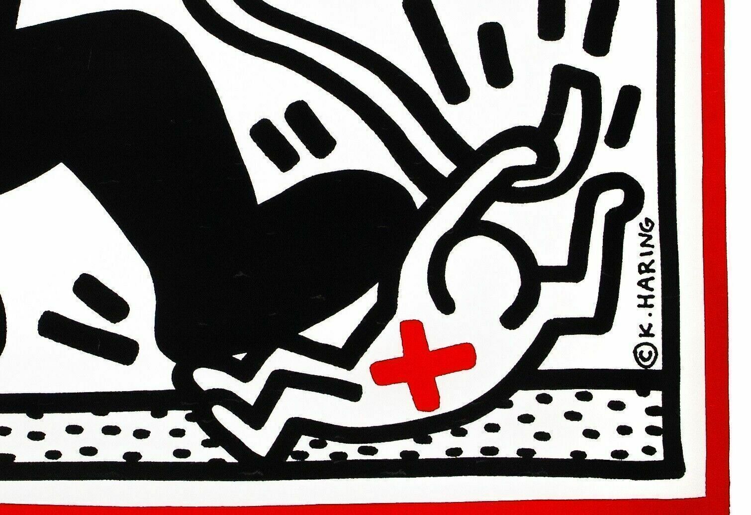Keith Haring, 1985   Free South Africa   Original Lithographic Vintage Poster photo 2700.0